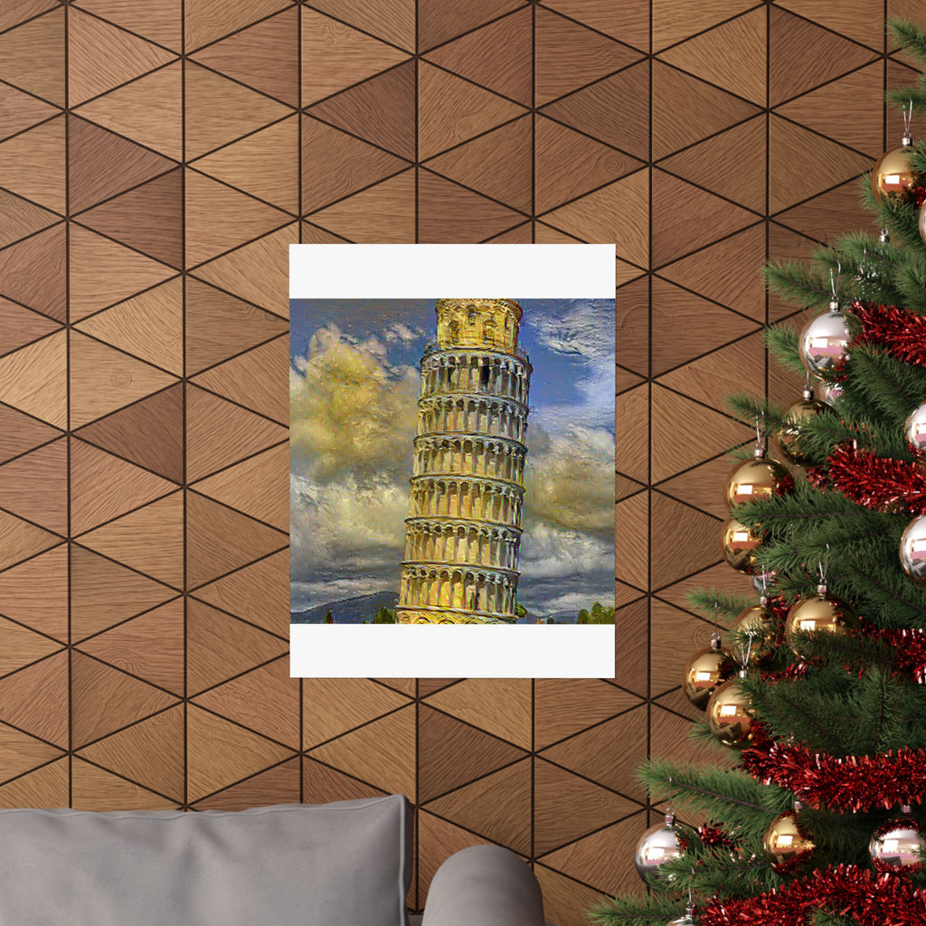 Tower Of Pisa in Cafe Terrace Style - Poster Print
