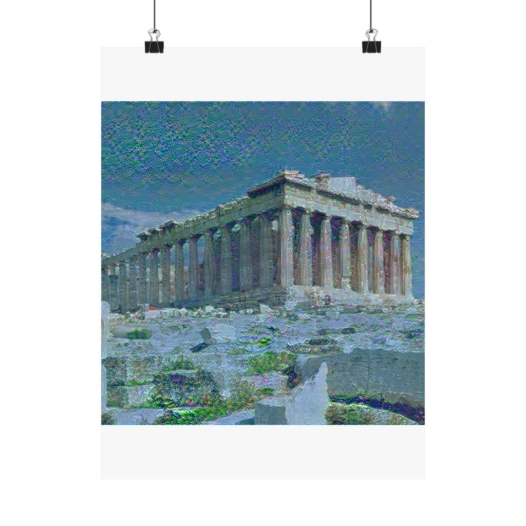 Parthenon in Water Lilies Style | Claude Monet Inspired Art