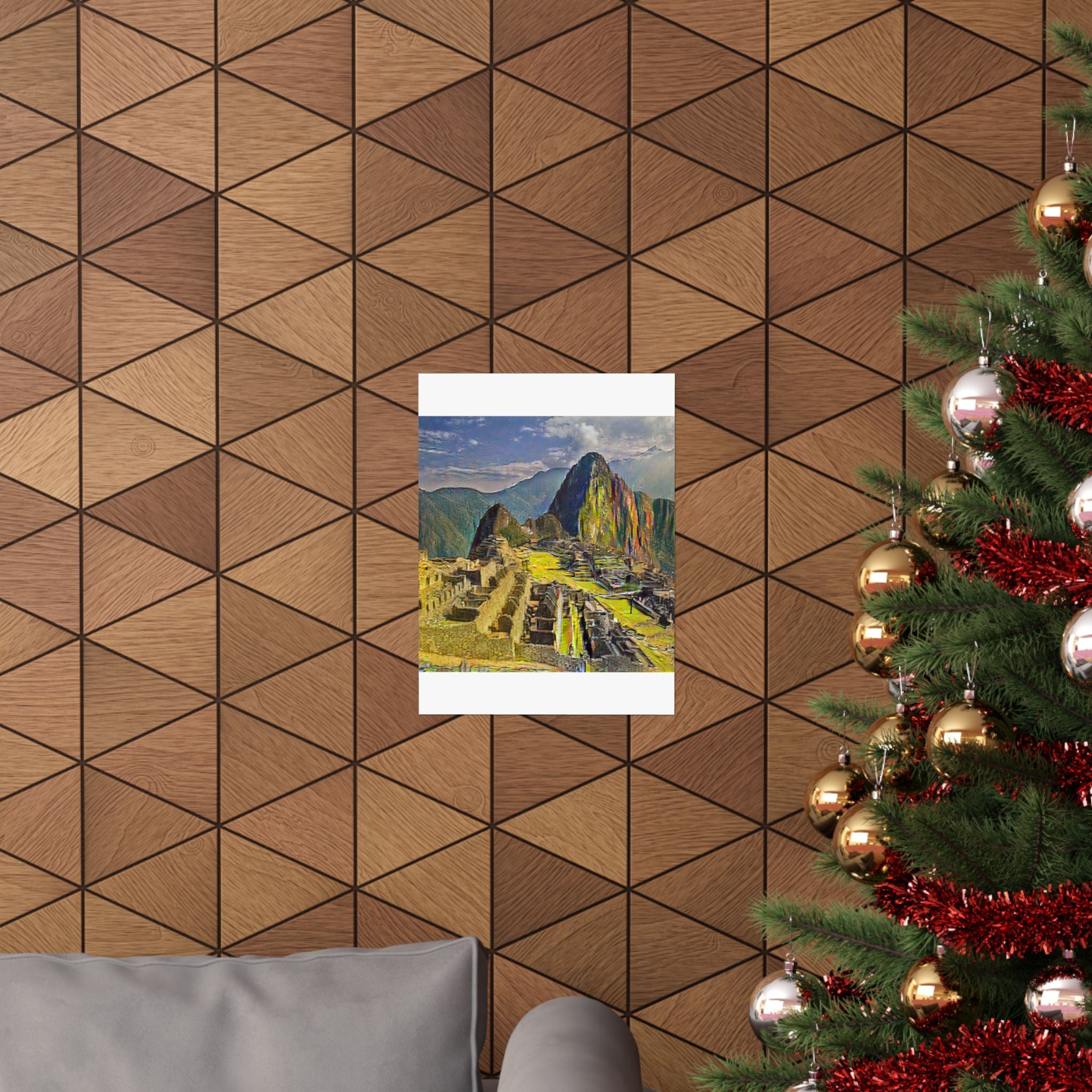 Machu Picchu in Cafe Terrace at Night Style | Vincent van Gogh Inspired Art