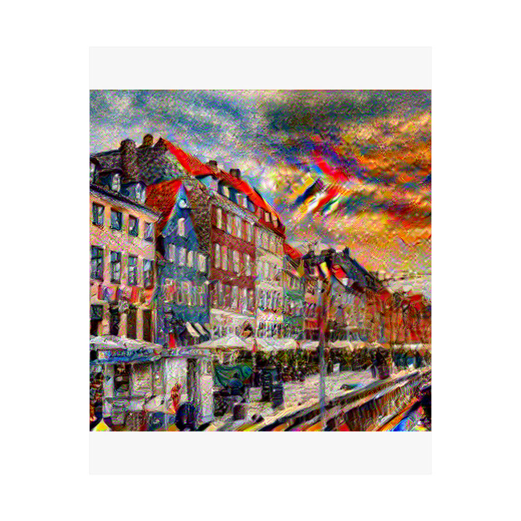 Nyhavn in Composition VII Style | Wassily Kandinsky Inspired Art