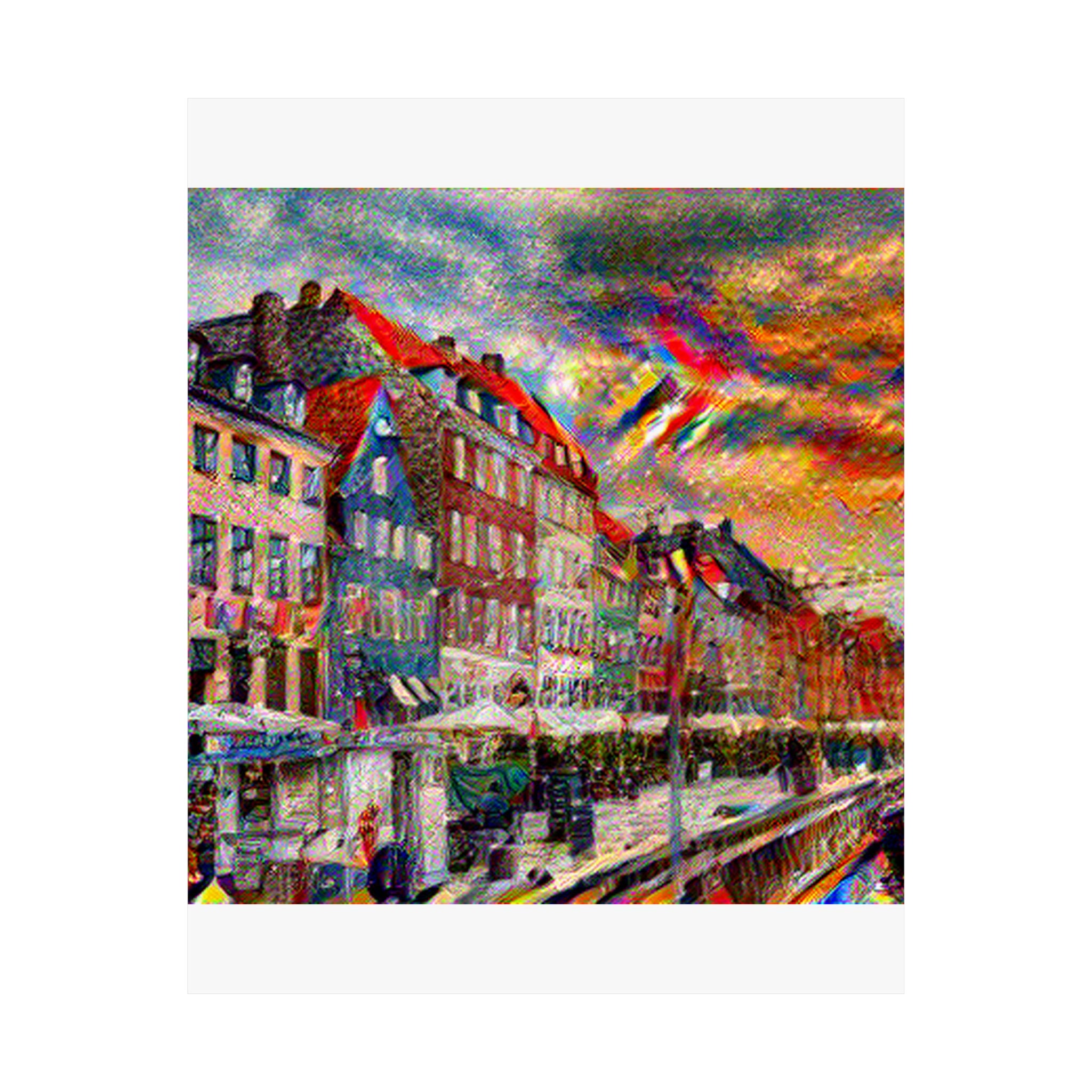Nyhavn in Composition VII Style | Wassily Kandinsky Inspired Art