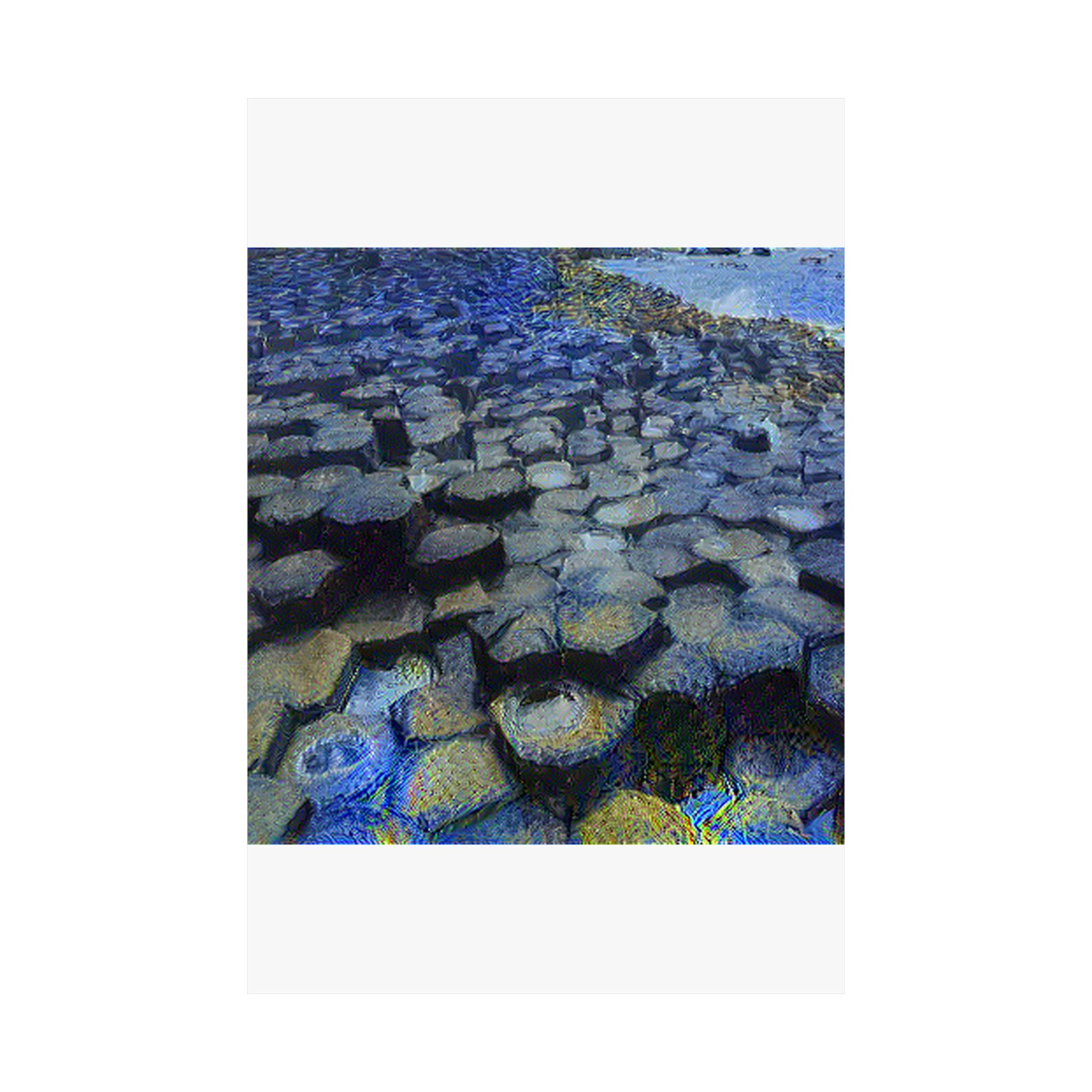 Giant's Causeway in Starry Night Style | Vincent van Gogh Inspired Art