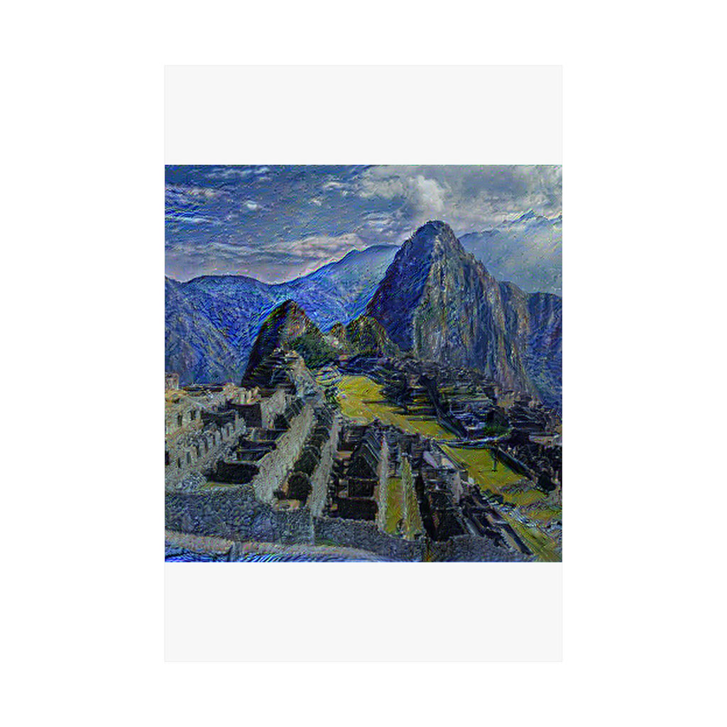 Machu Picchu in Starry Night Style - Poster Print