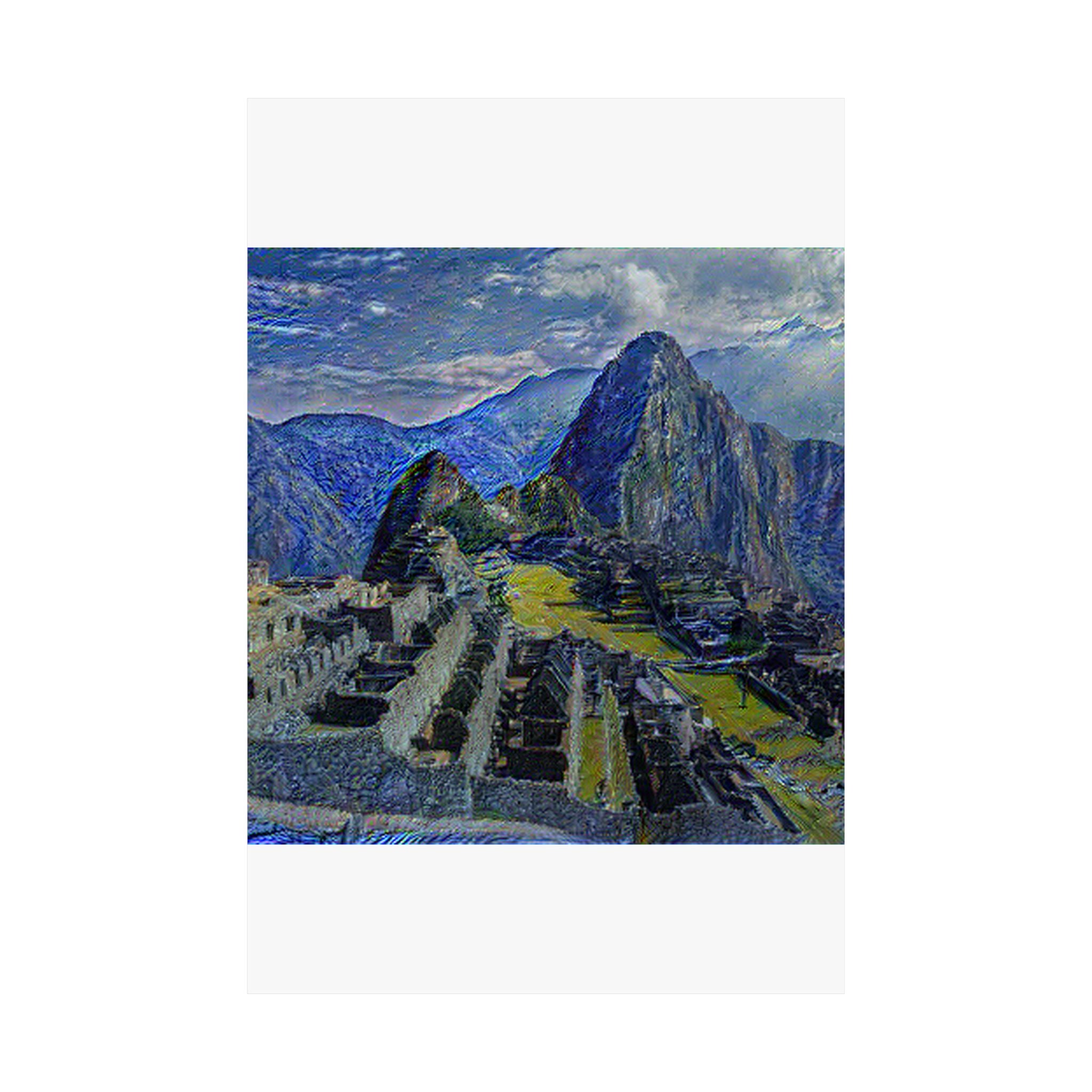 Machu Picchu in Starry Night Style - Poster Print