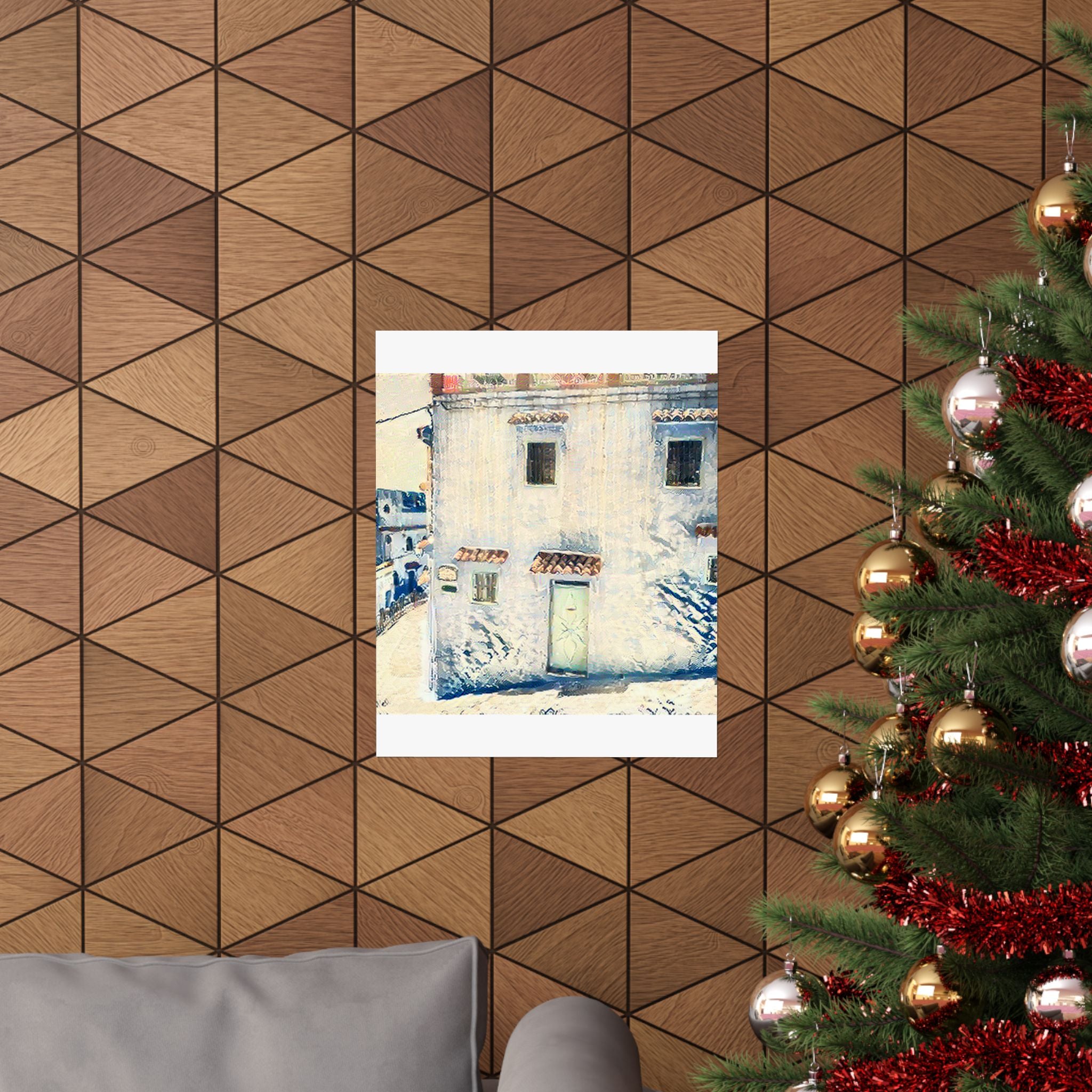 Chefchaouen in The Great Wave off Kanagawa Style | Katsushika Hokusai Inspired Art