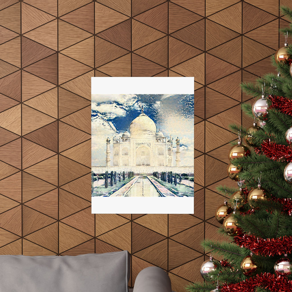 Taj Mahal in Great Wave Style - Poster Print