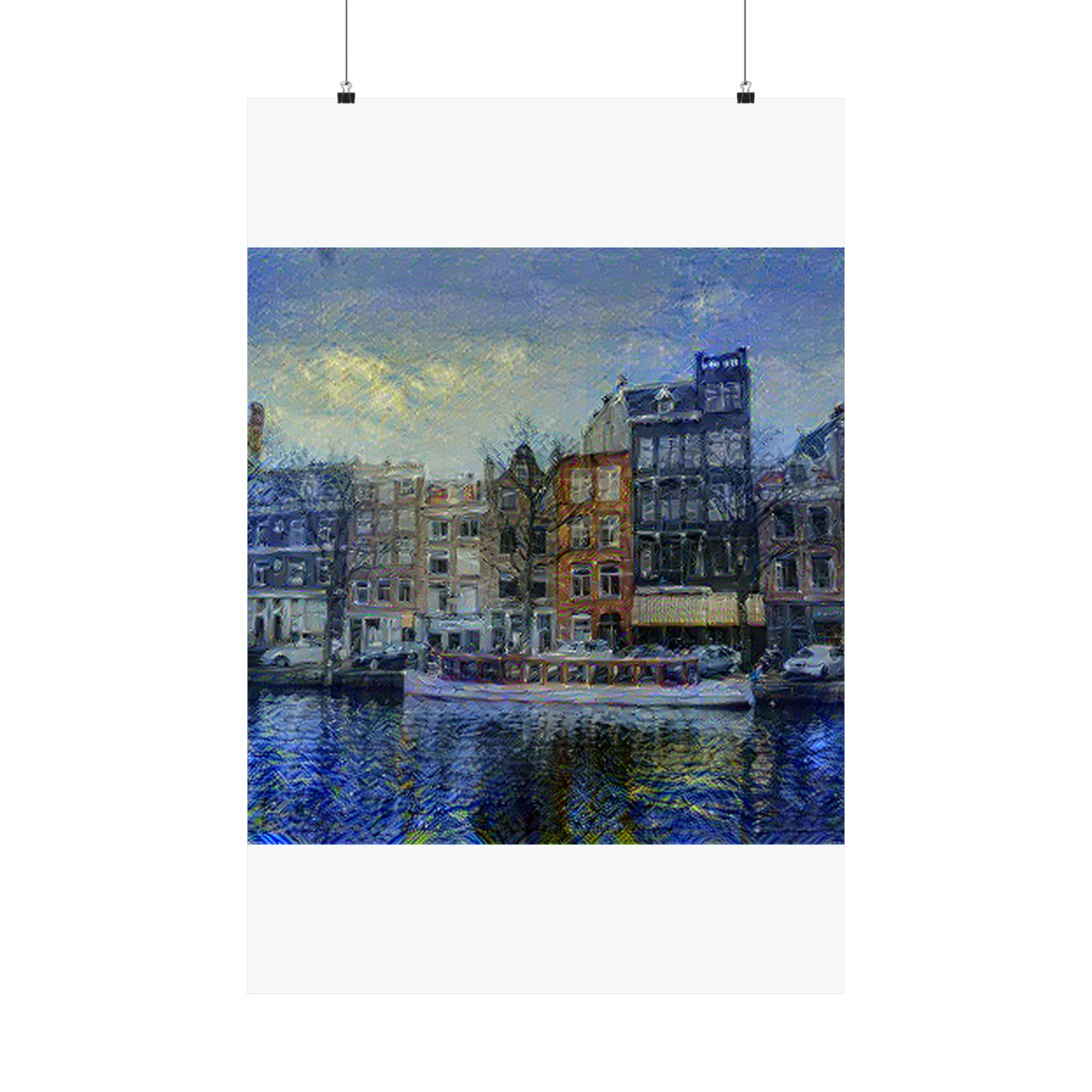 Amsterdam Canal Ring in Starry Night Style | Vincent van Gogh Inspired Art