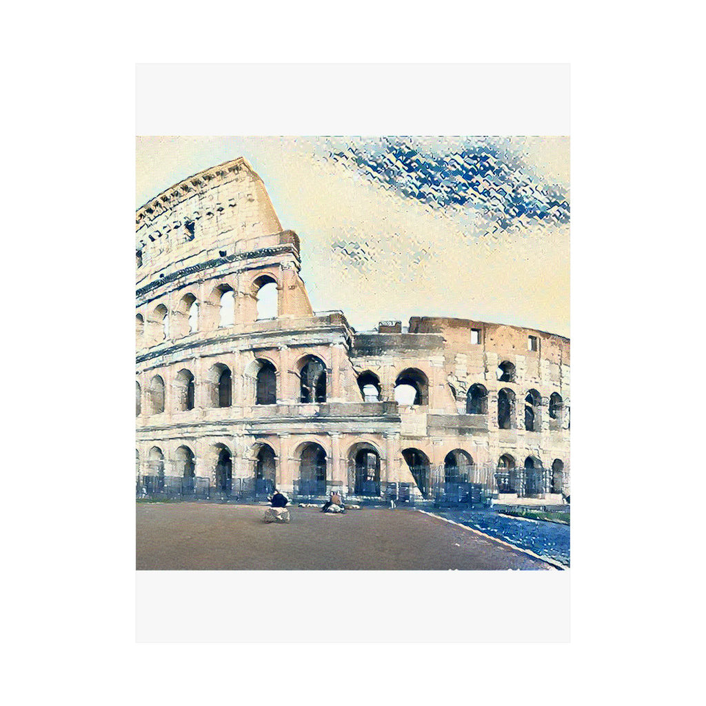 Colosseum in The Great Wave off Kanagawa Style | Katsushika Hokusai Inspired Art