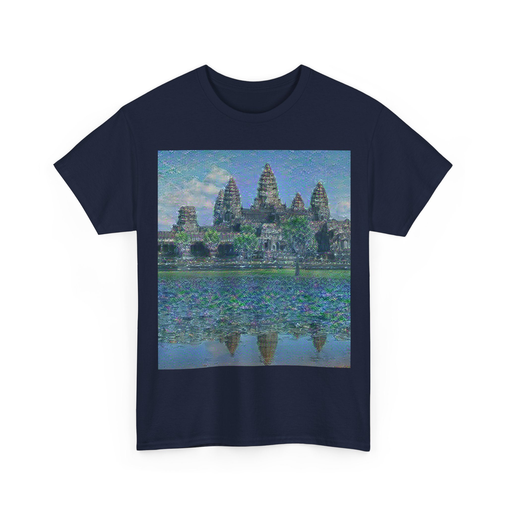Angkor Wat in Water Lilies Style | Claude Monet Inspired Art