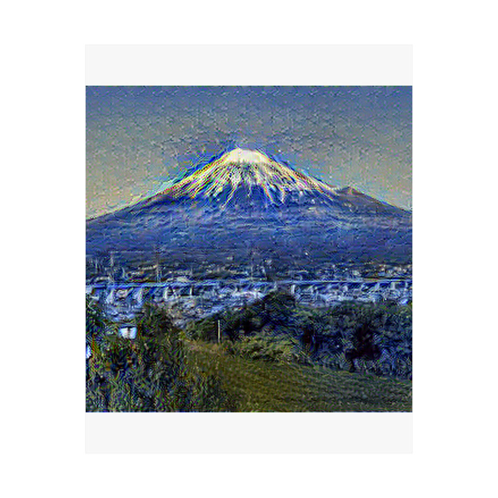 Mount Fuji in Starry Night Style | Vincent van Gogh Inspired Art