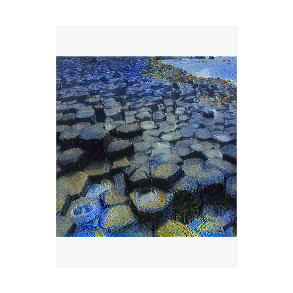 Giant's Causeway in Starry Night Style | Vincent van Gogh Inspired Art