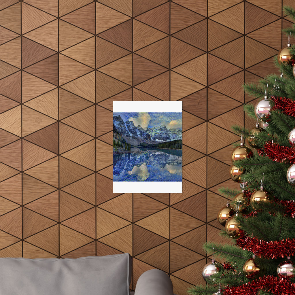 Moraine Lake in Starry Night Style | Vincent van Gogh Inspired Art