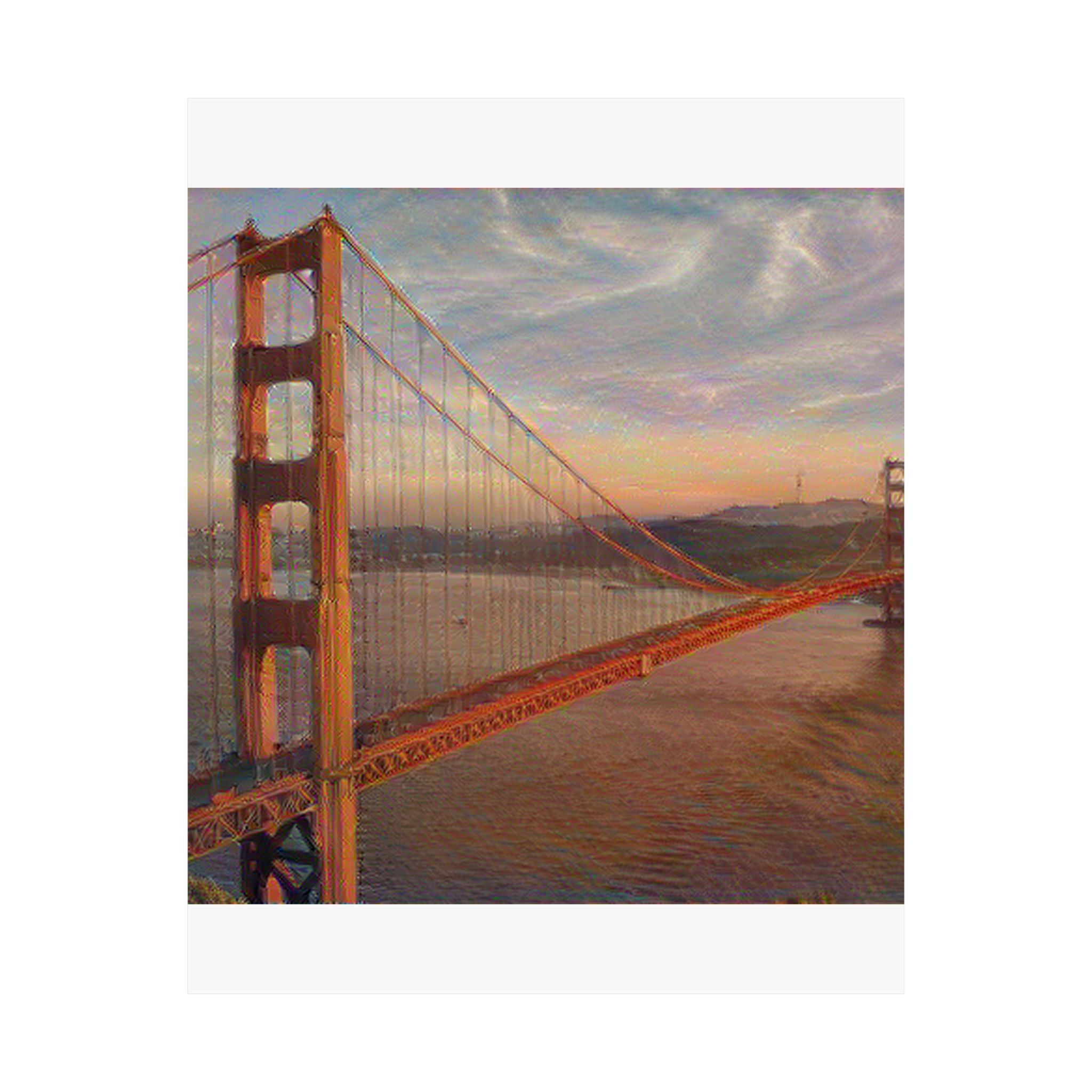 Golden Gate Bridge in The Scream Style | Edvard Munch Inspired Art