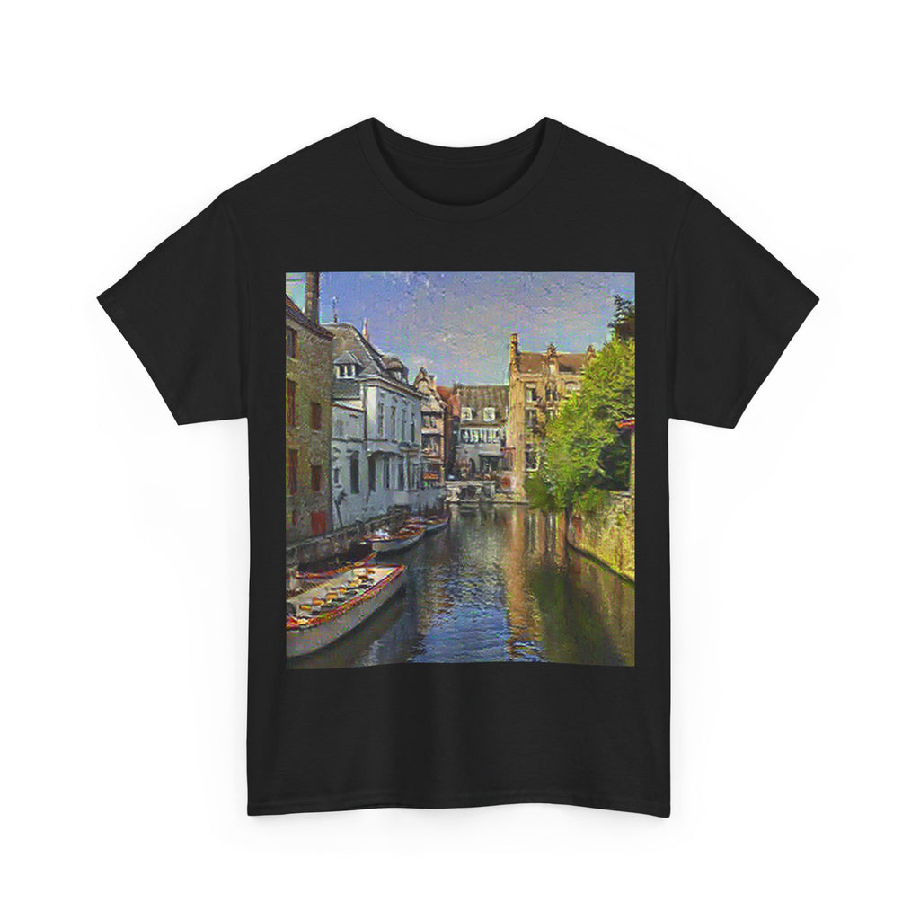 Bruges Medieval Center in Cafe Terrace at Night Style | Vincent van Gogh Inspired Art