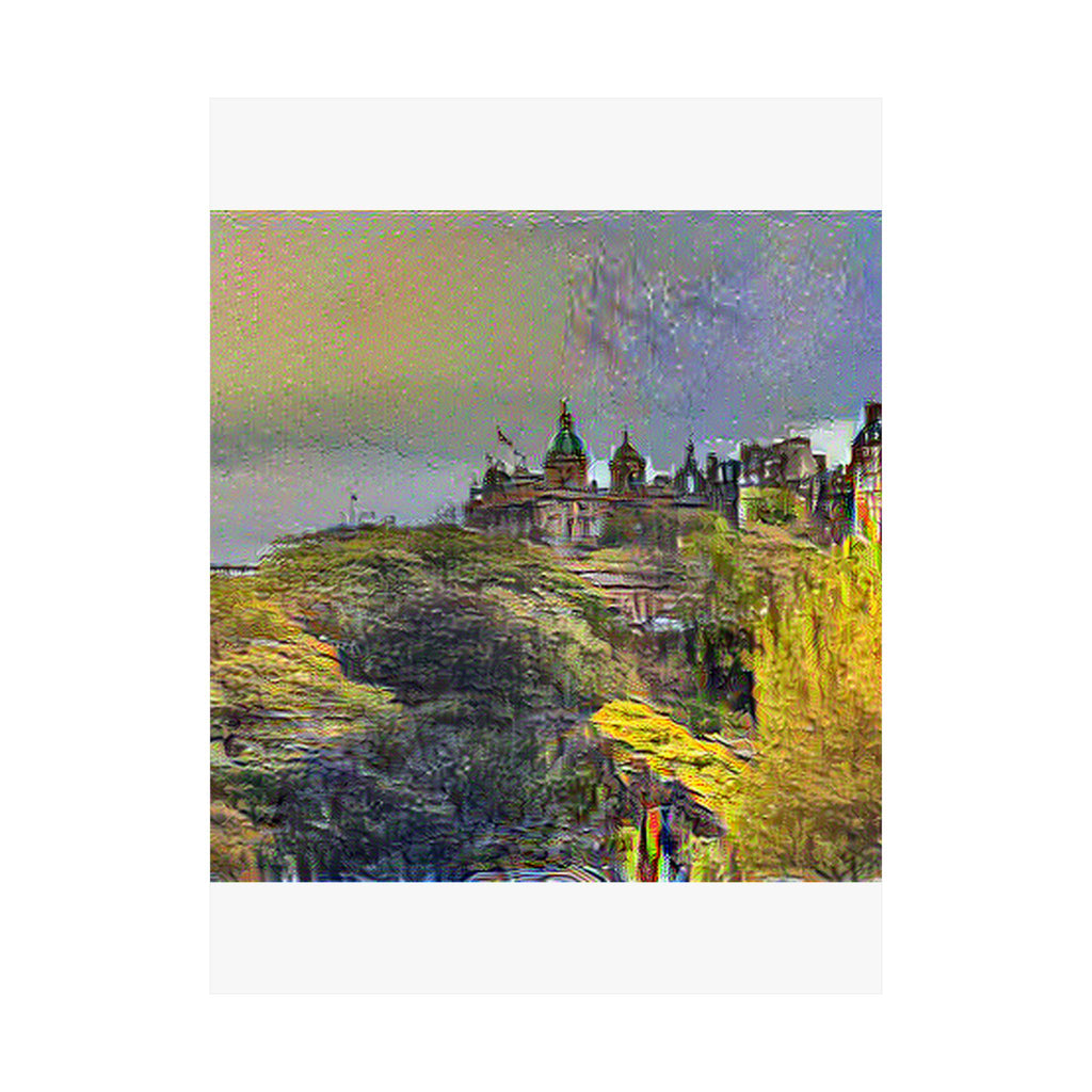 Edinburgh Old Town in Cafe Terrace at Night Style | Vincent van Gogh Inspired Art