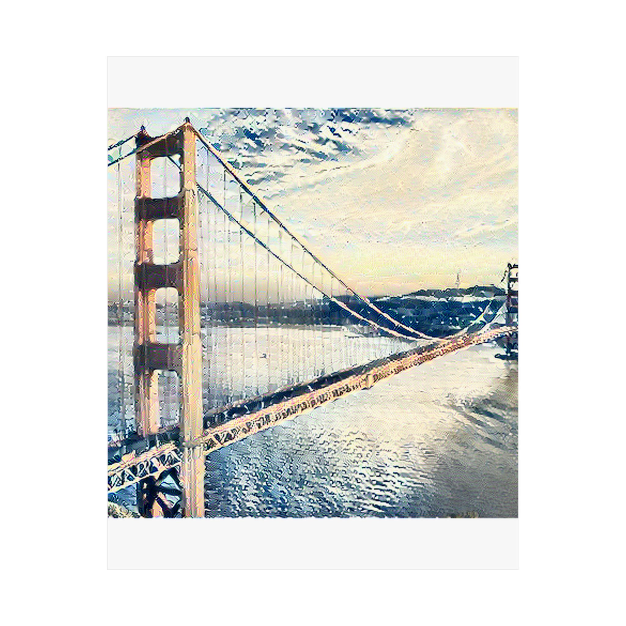 Golden Gate Bridge in The Great Wave off Kanagawa Style | Katsushika Hokusai Inspired Art