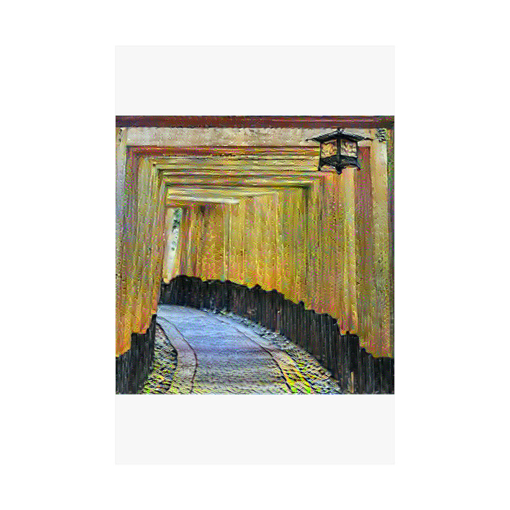 Fushimi Inari Shrine in Cafe Terrace at Night Style | Vincent van Gogh Inspired Art