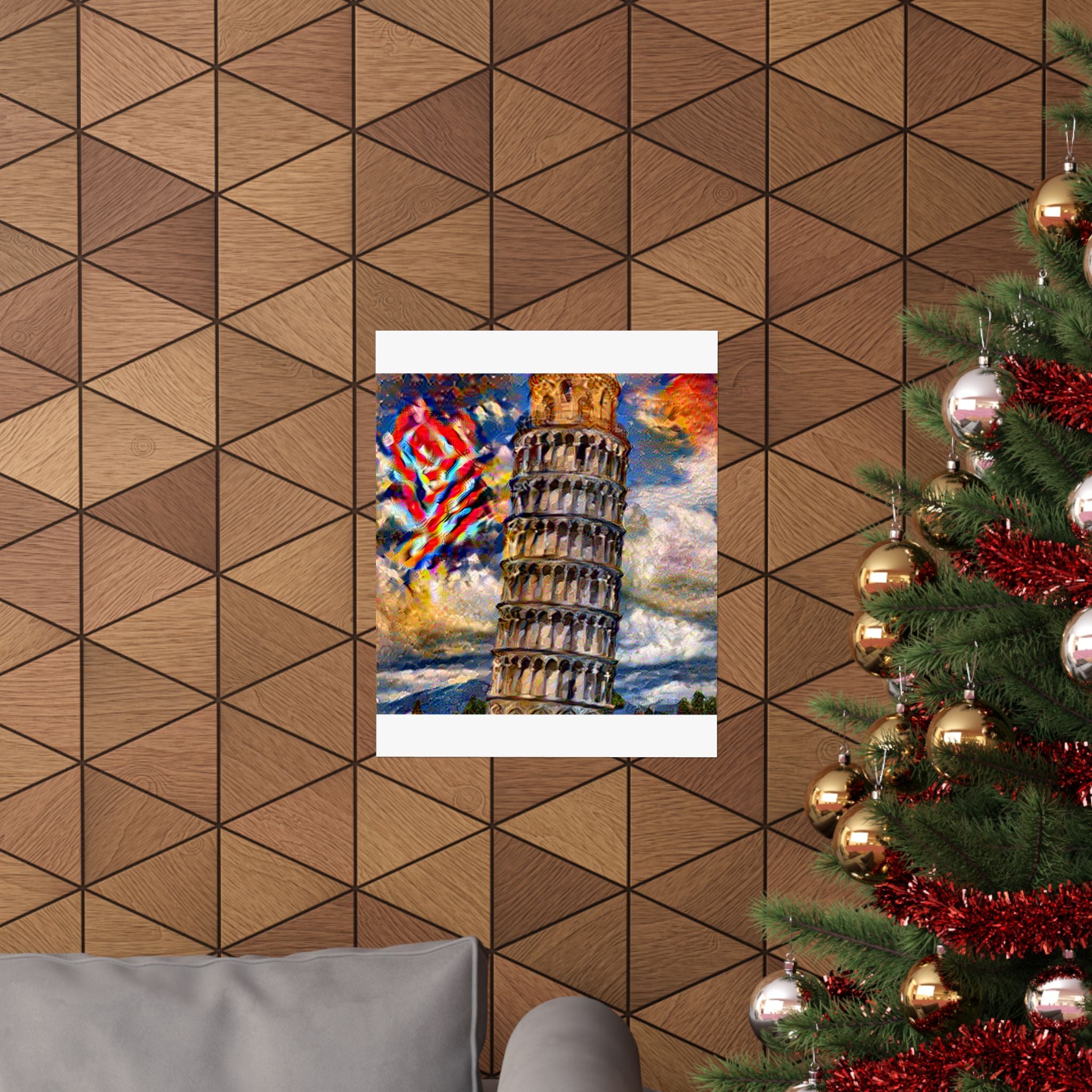 Leaning Tower of Pisa in Composition VII Style | Wassily Kandinsky Inspired Art