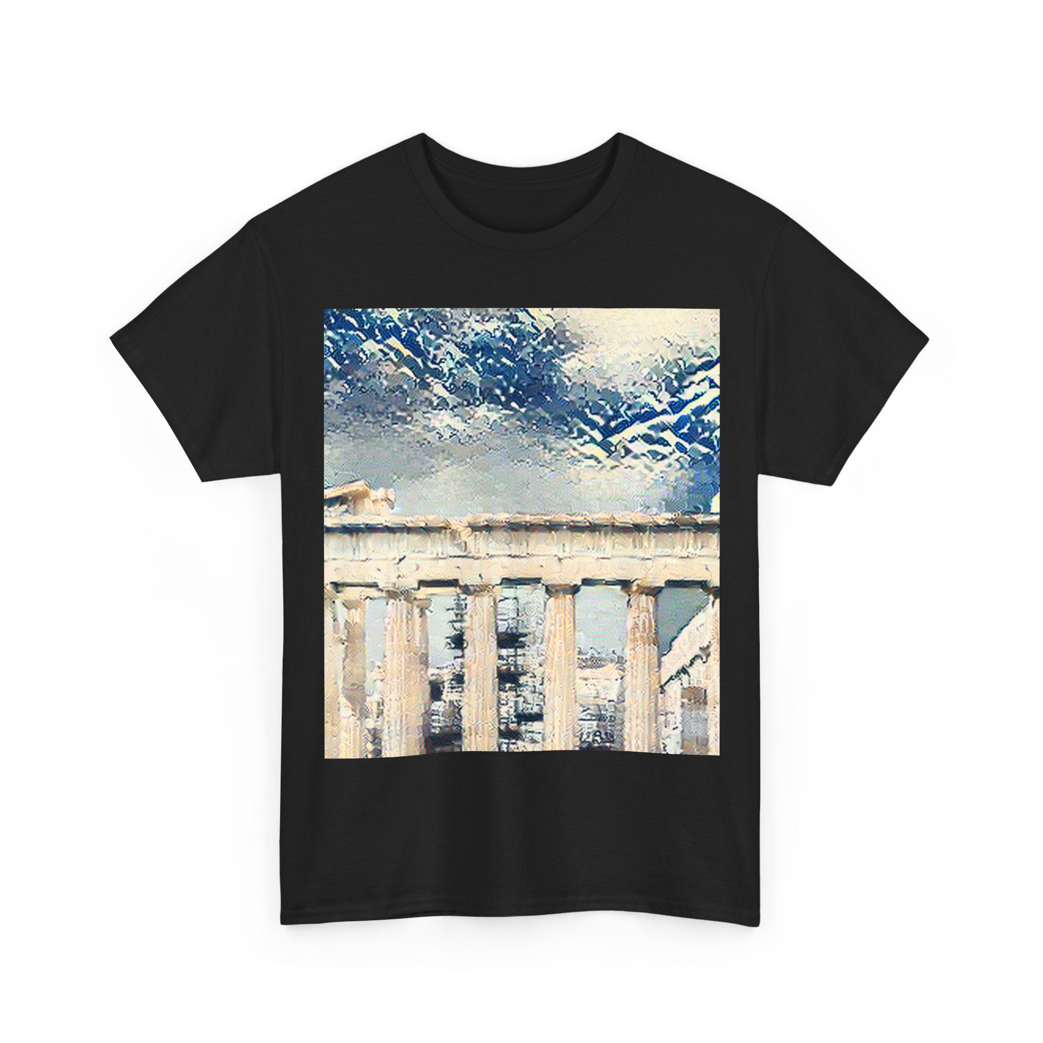 Acropolis Athens in Great Wave Style - T-Shirt Gift