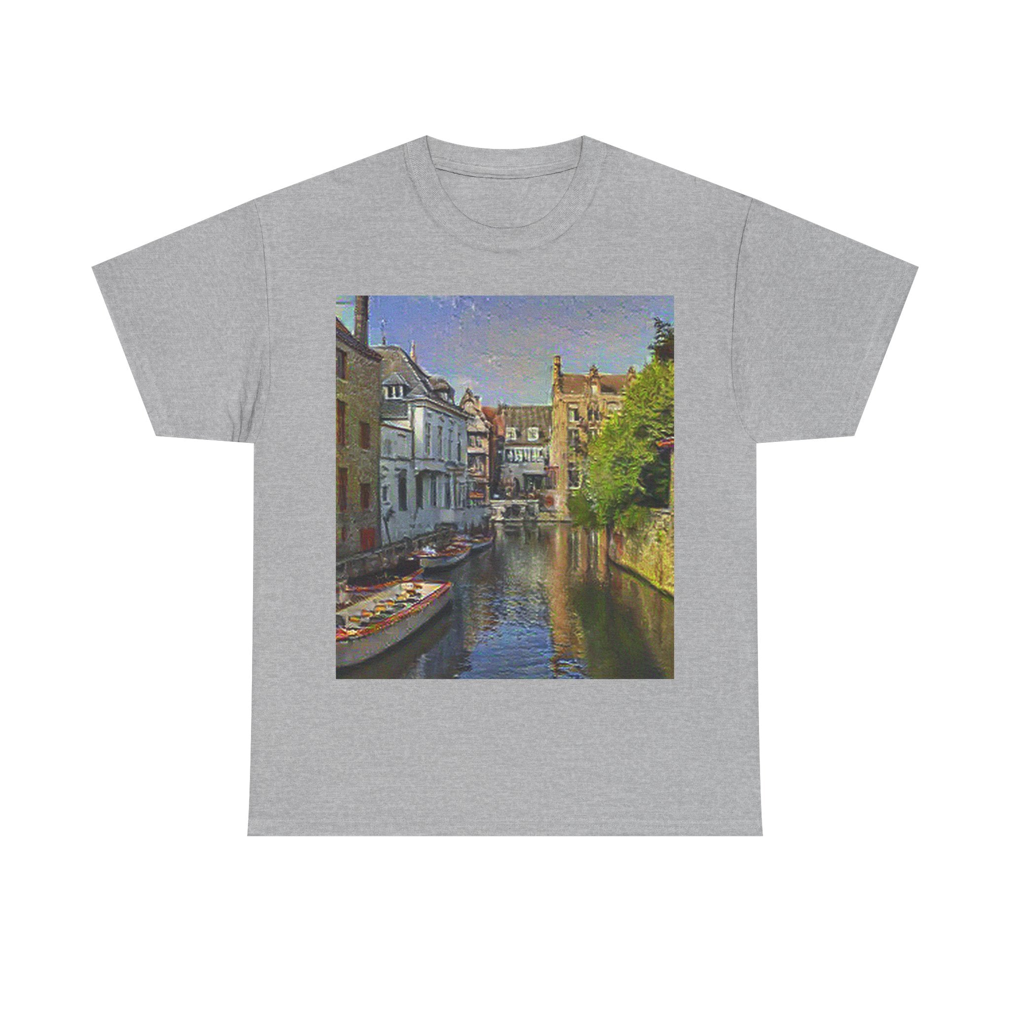 Bruges Medieval Center in Cafe Terrace at Night Style | Vincent van Gogh Inspired Art