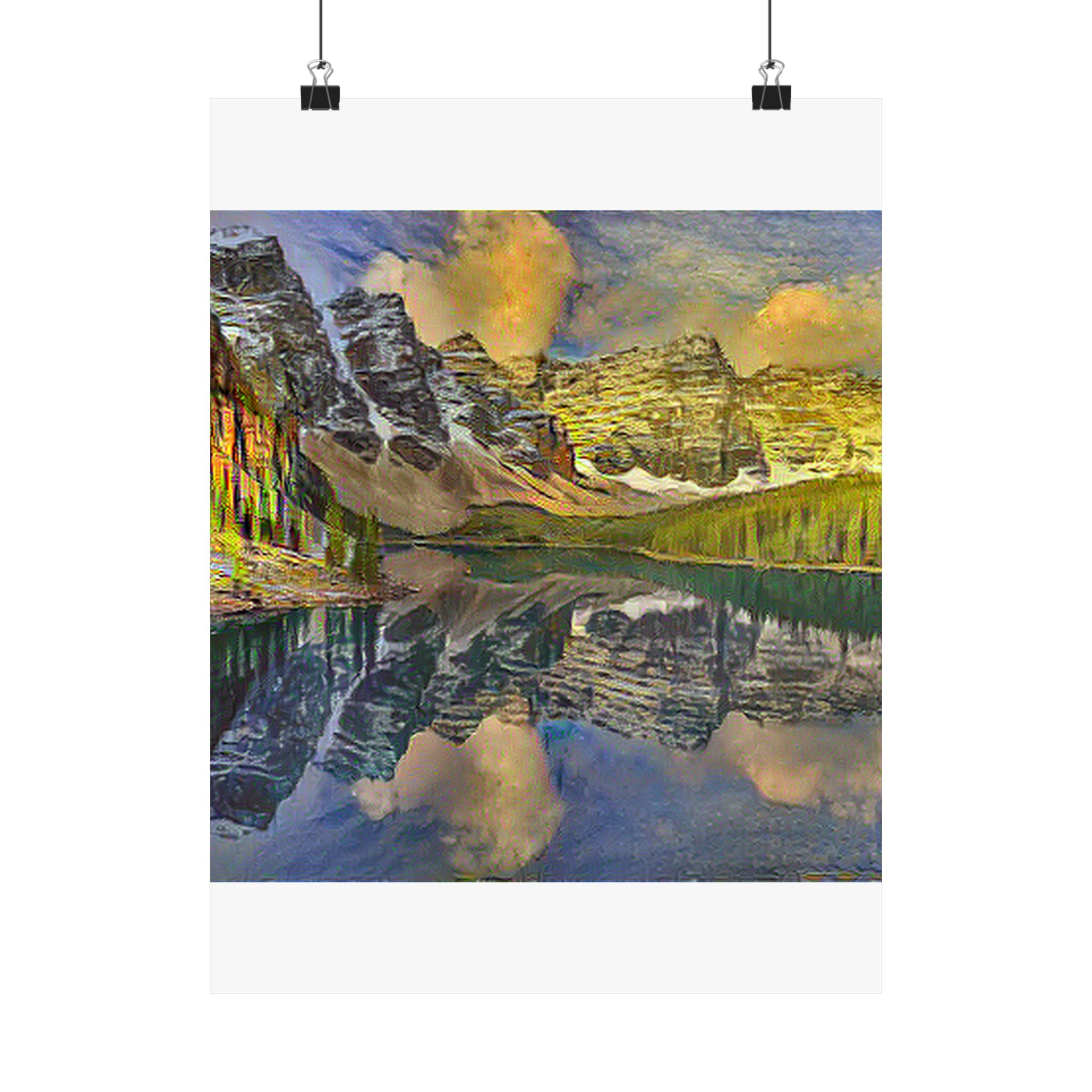 Moraine Lake in Cafe Terrace at Night Style | Vincent van Gogh Inspired Art