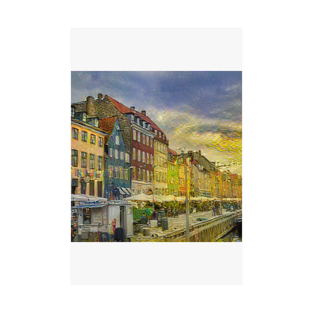 Nyhavn in Cafe Terrace at Night Style | Vincent van Gogh Inspired Art