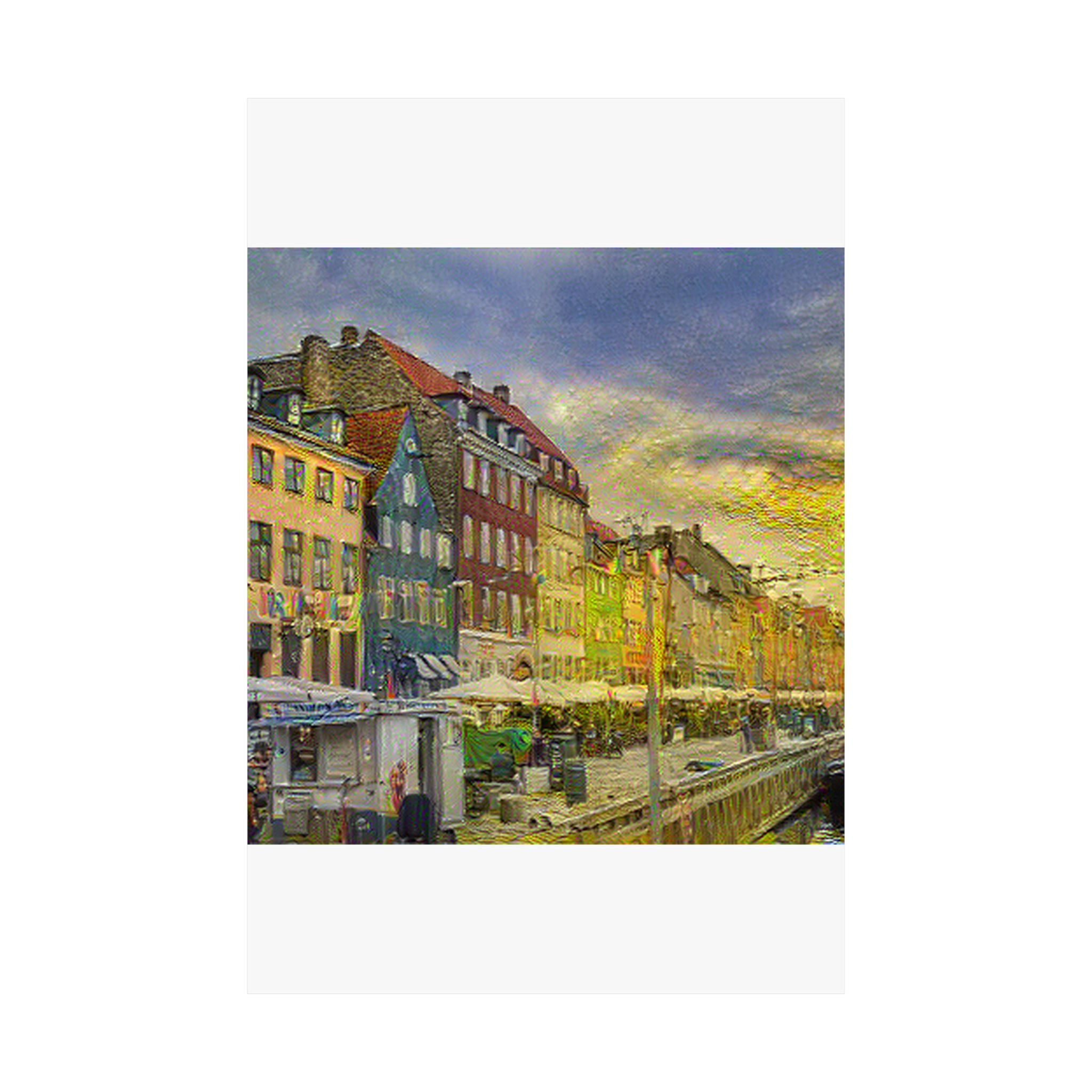 Nyhavn in Cafe Terrace at Night Style | Vincent van Gogh Inspired Art