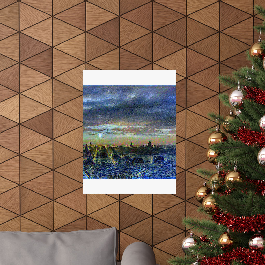Bagan Temple Plain in Starry Night Style | Vincent van Gogh Inspired Art