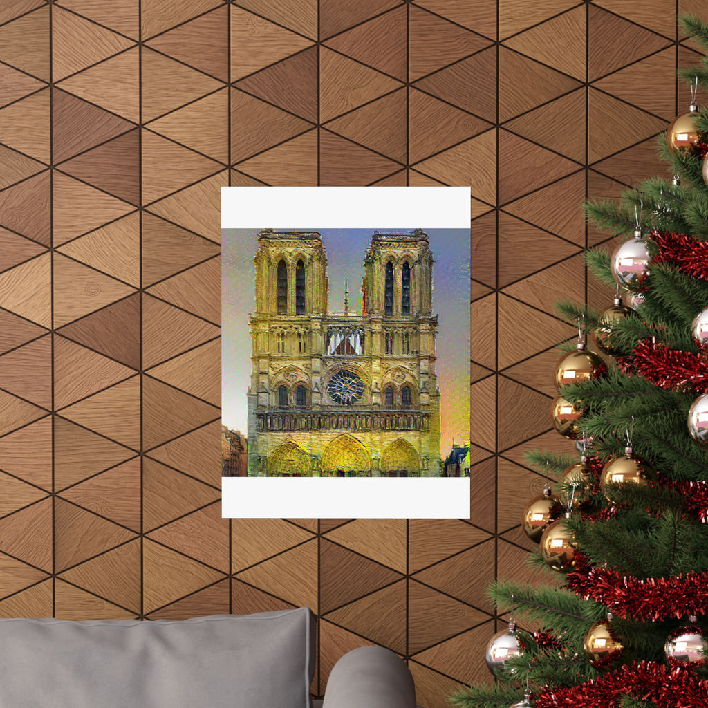 Notre Dame in Cafe Terrace Style - Poster Print