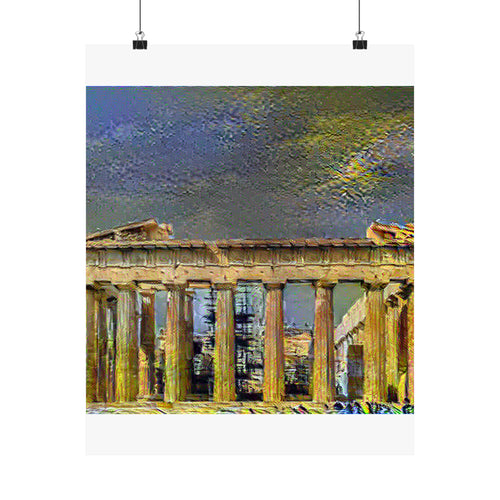 Acropolis Athens in Cafe Terrace Style - Poster Print