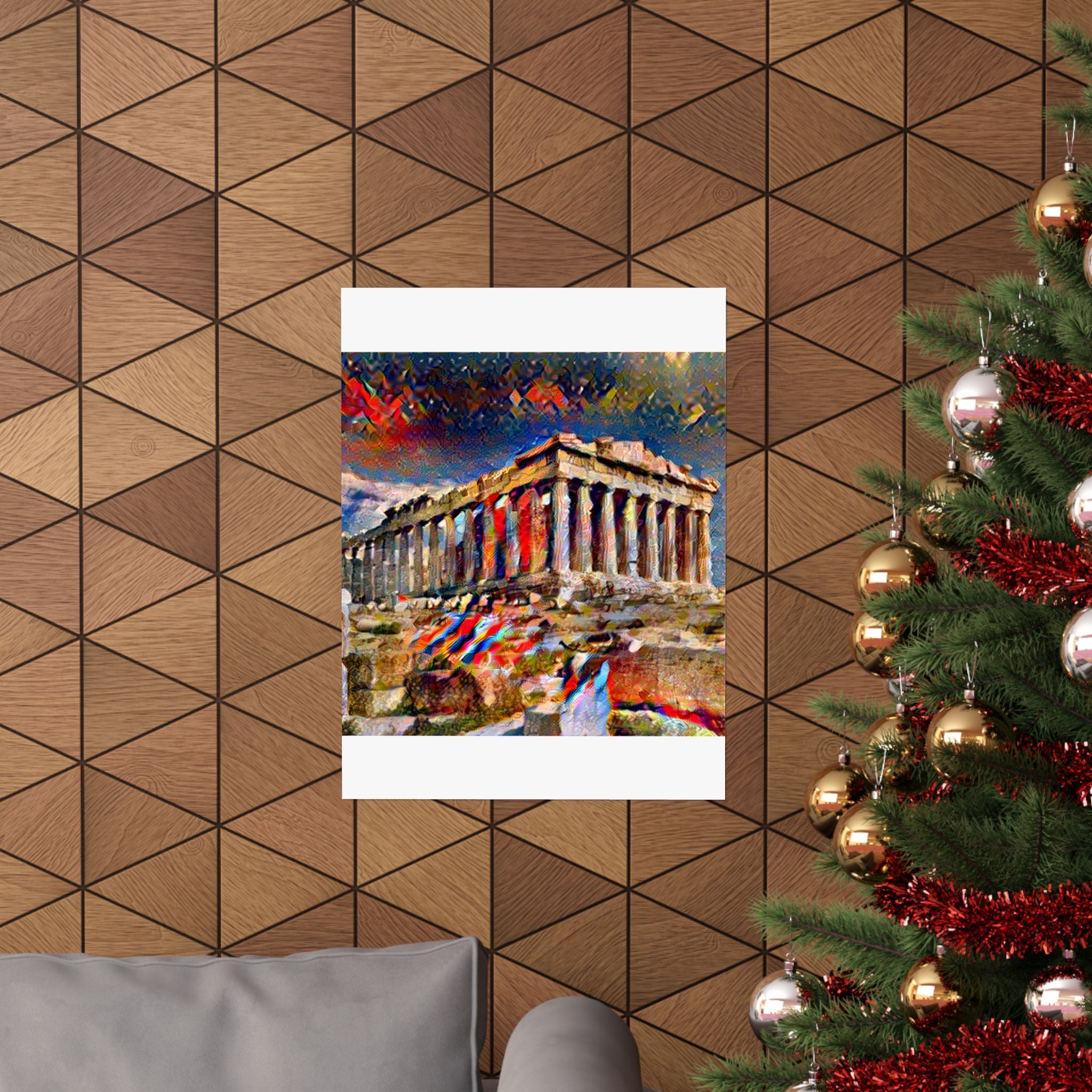 Parthenon in Composition Vii Style - Poster Print