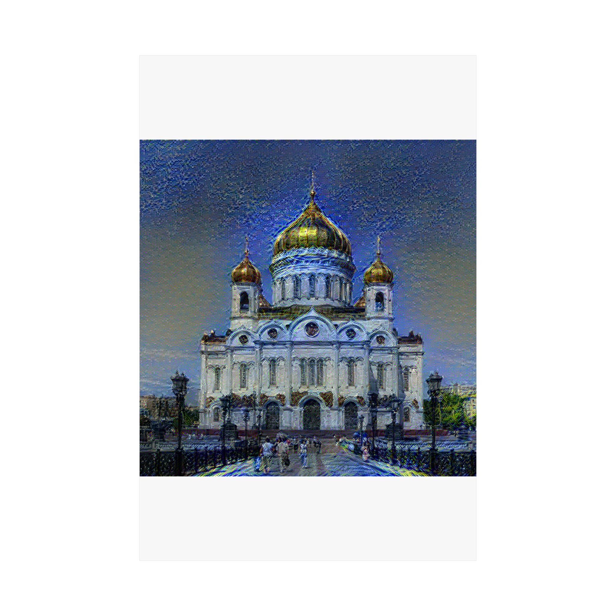 St Basils in Starry Night Style - Poster Print