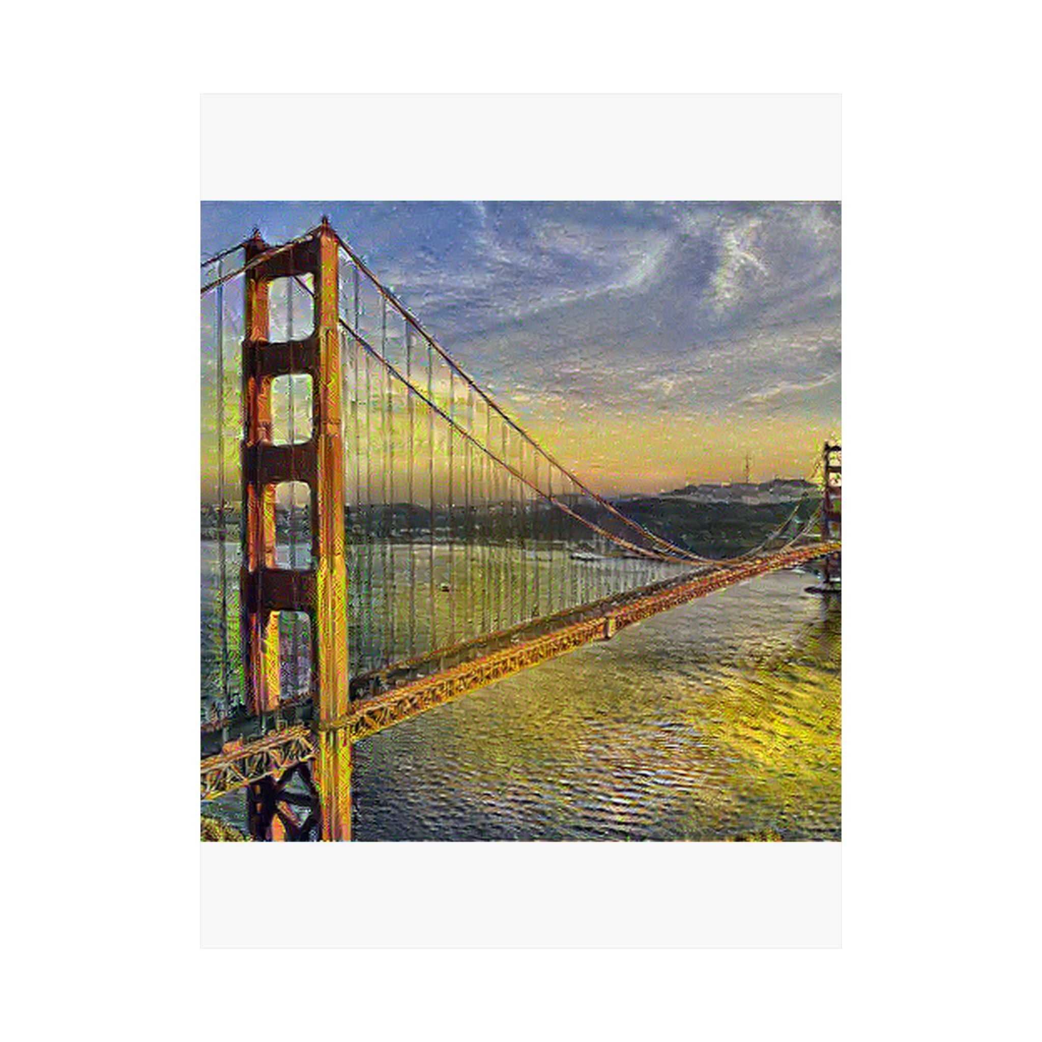 Golden Gate in Cafe Terrace Style - Poster Print