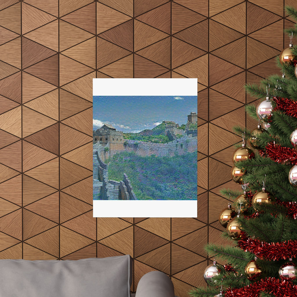 Great Wall in Water Lilies Style - Poster Print