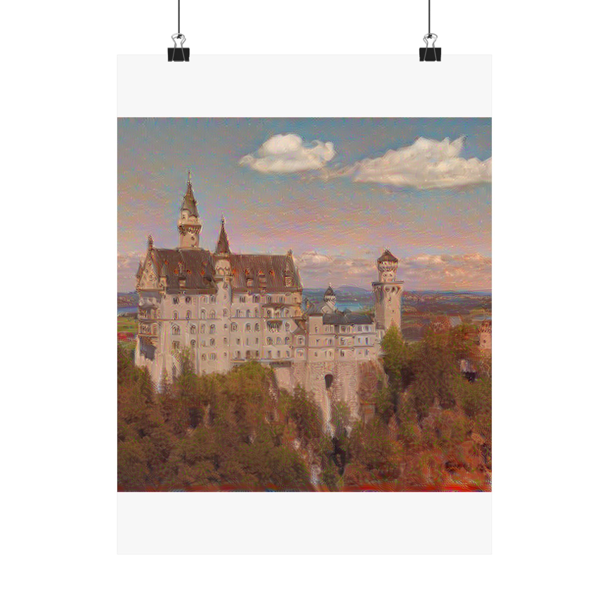 Neuschwanstein Castle in The Scream Style | Edvard Munch Inspired Art