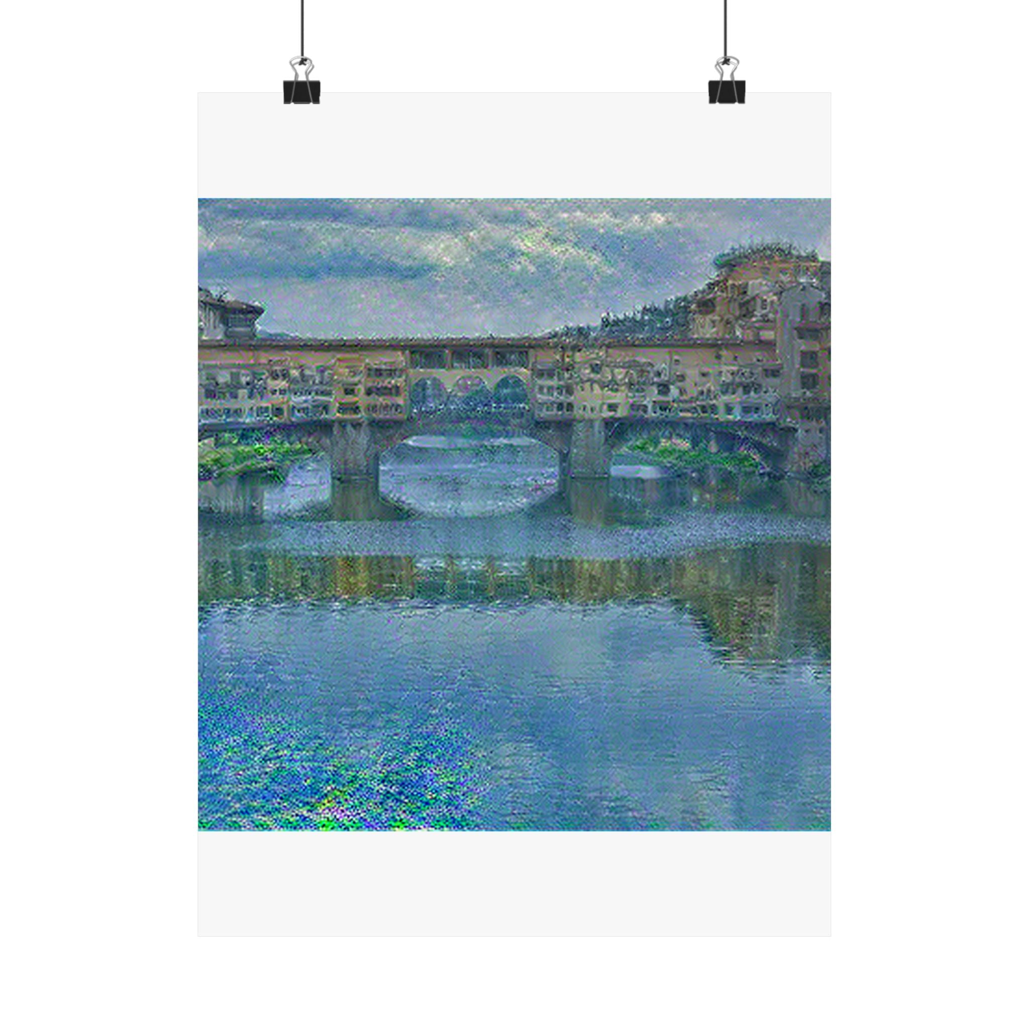 Ponte Vecchio in Water Lilies Style | Claude Monet Inspired Art