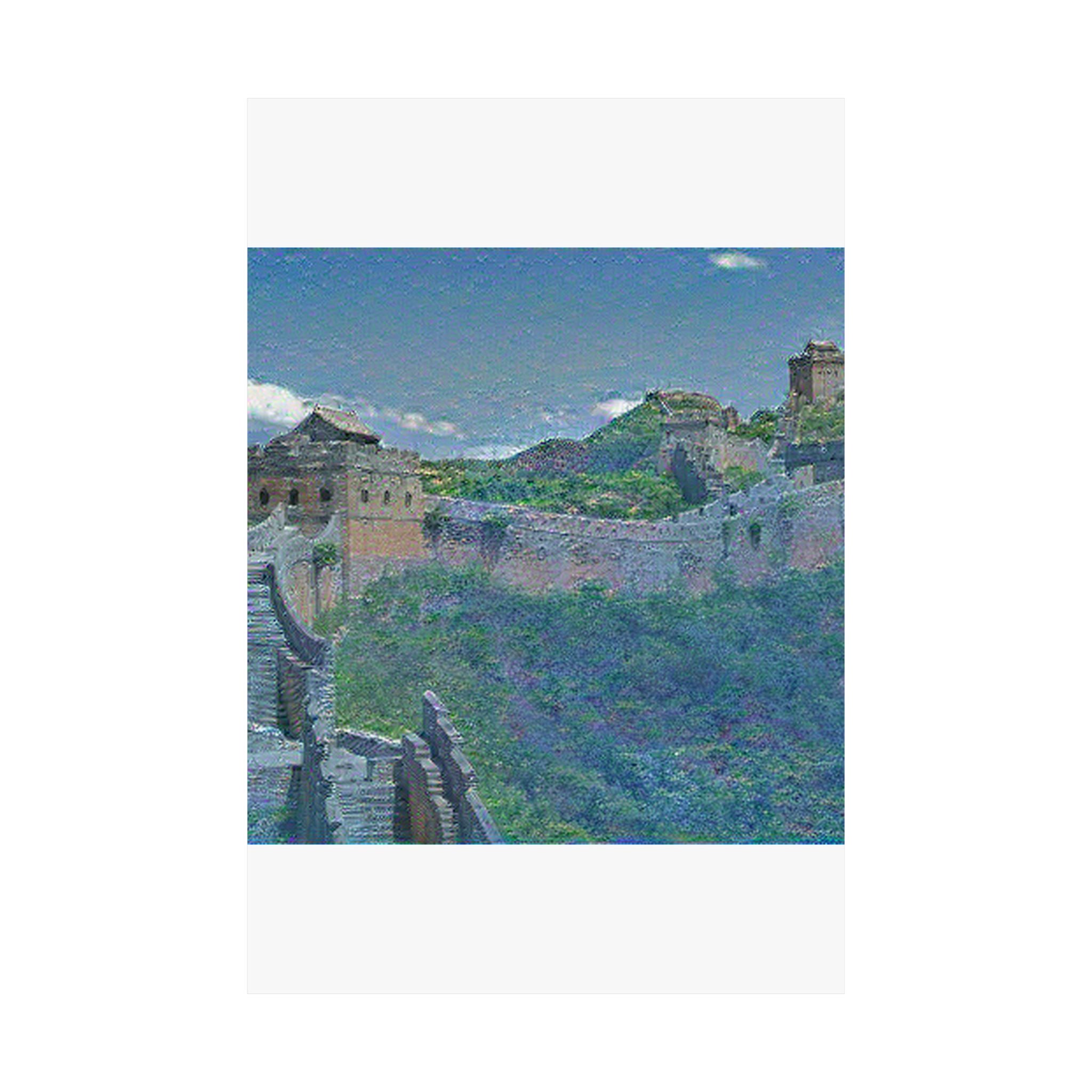 Great Wall in Water Lilies Style - Poster Print