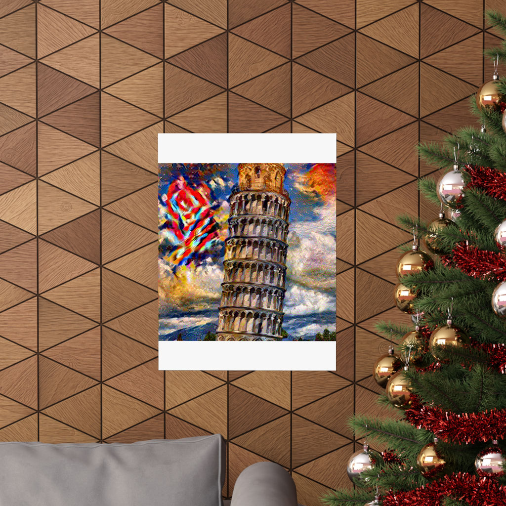 Leaning Tower of Pisa in Composition VII Style | Wassily Kandinsky Inspired Art