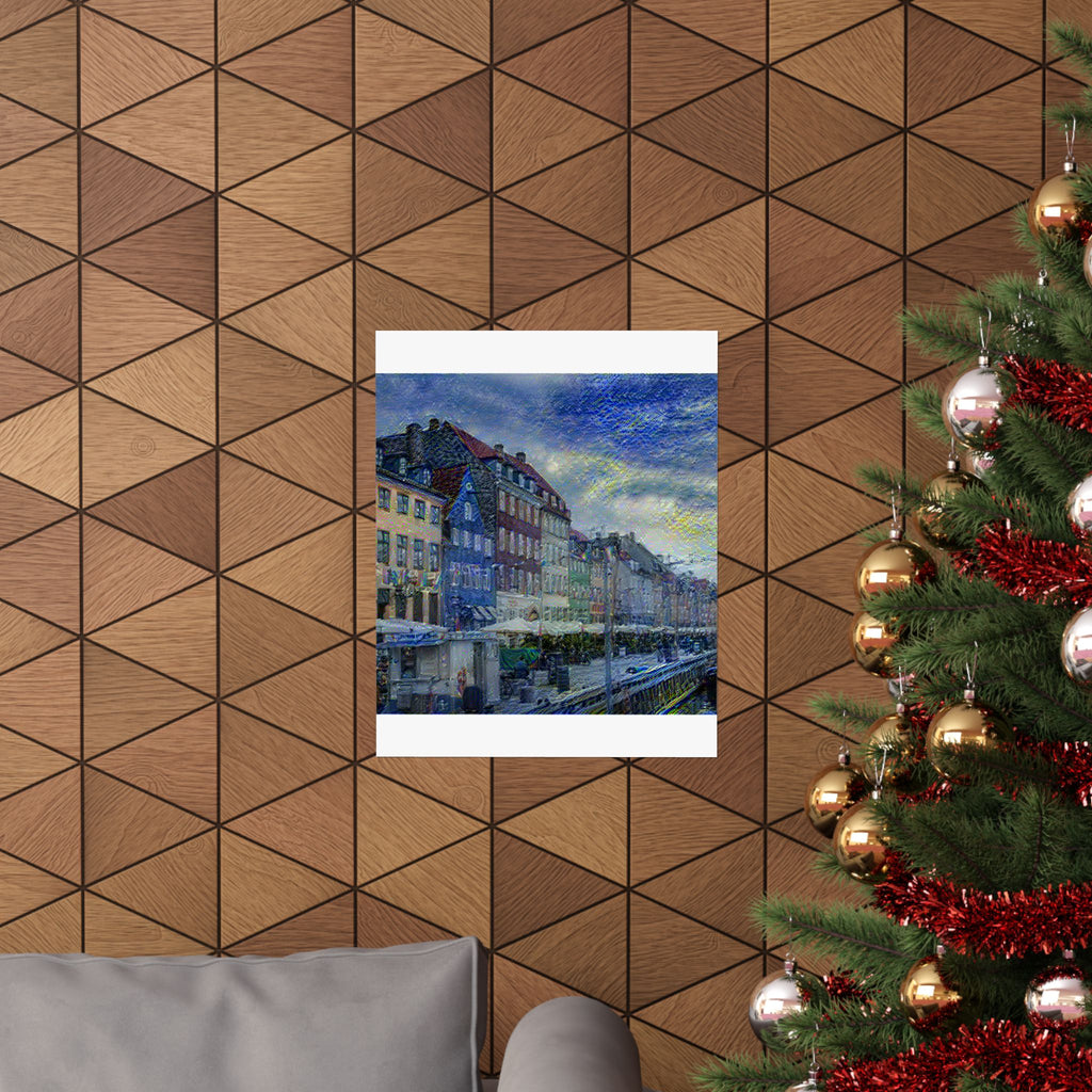 Nyhavn in Starry Night Style | Vincent van Gogh Inspired Art