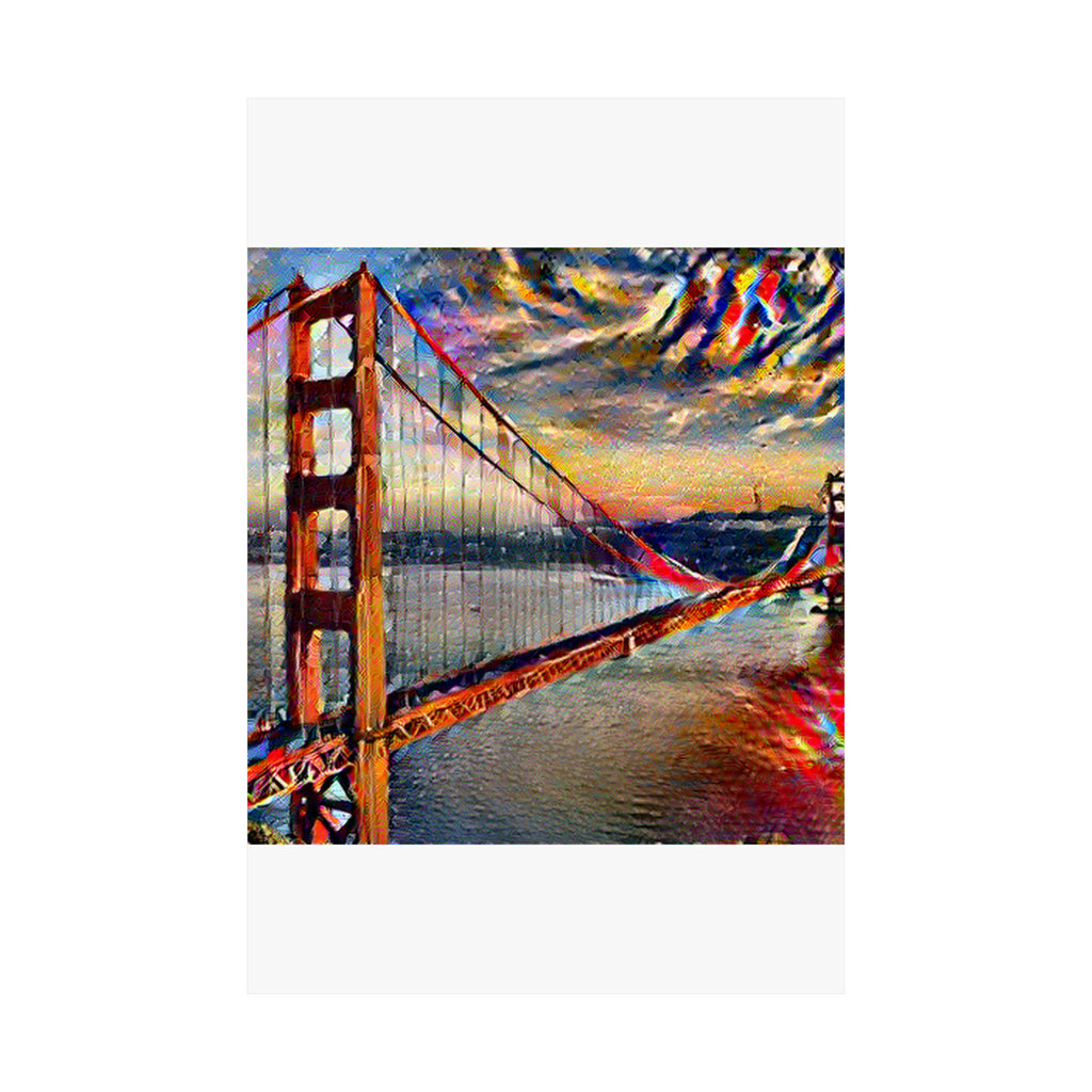 Golden Gate in Composition Vii Style - Poster Print