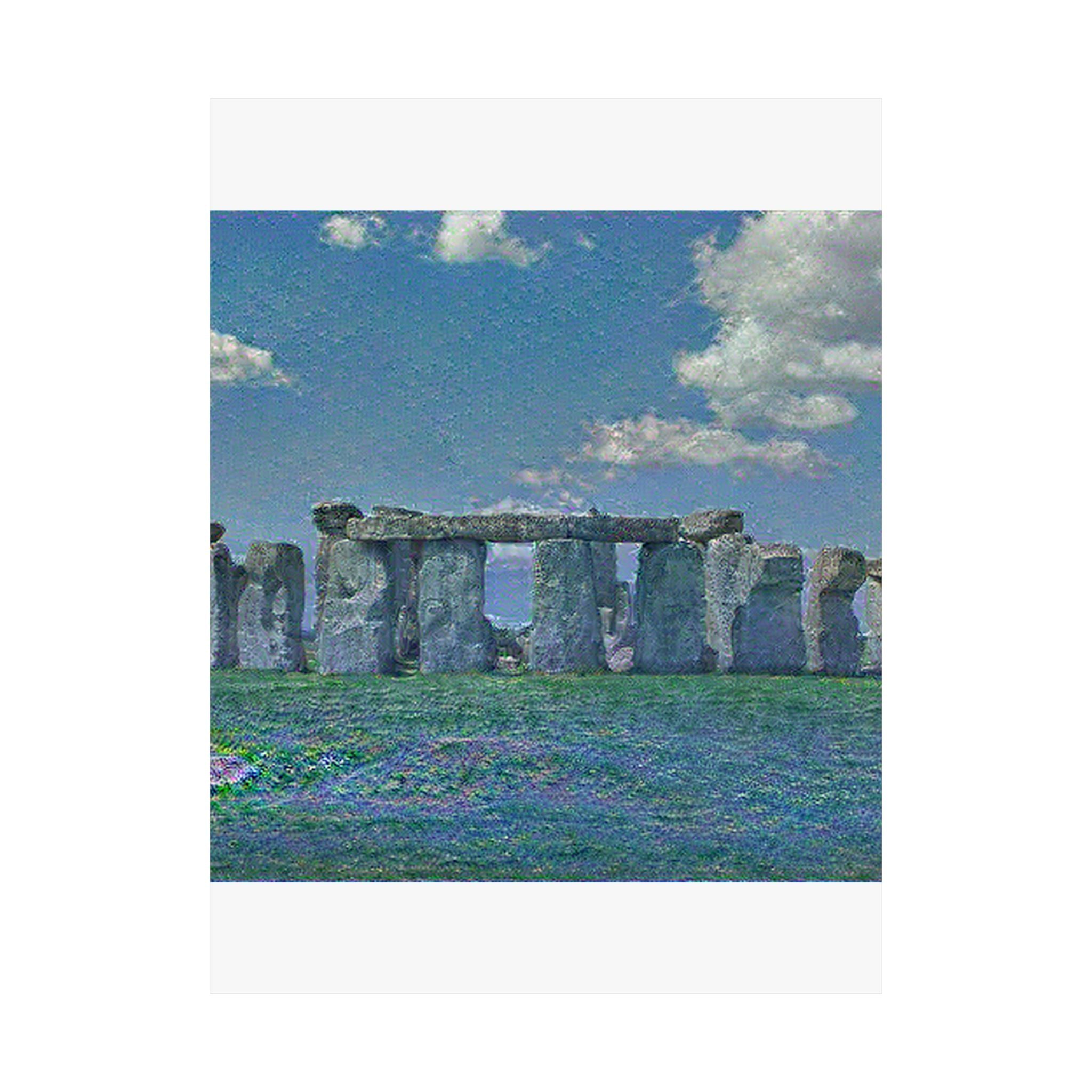 Stonehenge in Water Lilies Style - Poster Print