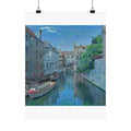 Bruges Medieval Center in Water Lilies Style | Claude Monet Inspired Art
