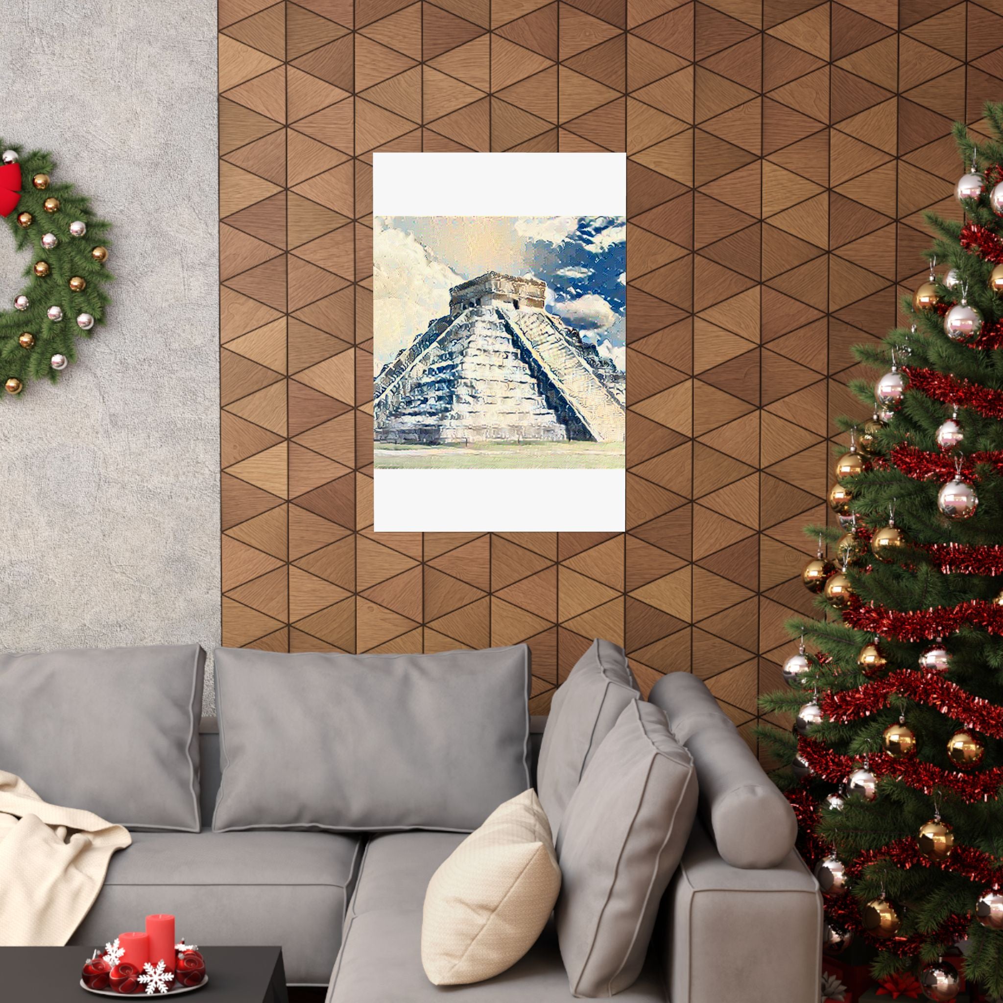 Chichen Itza in The Great Wave off Kanagawa Style | Katsushika Hokusai Inspired Art