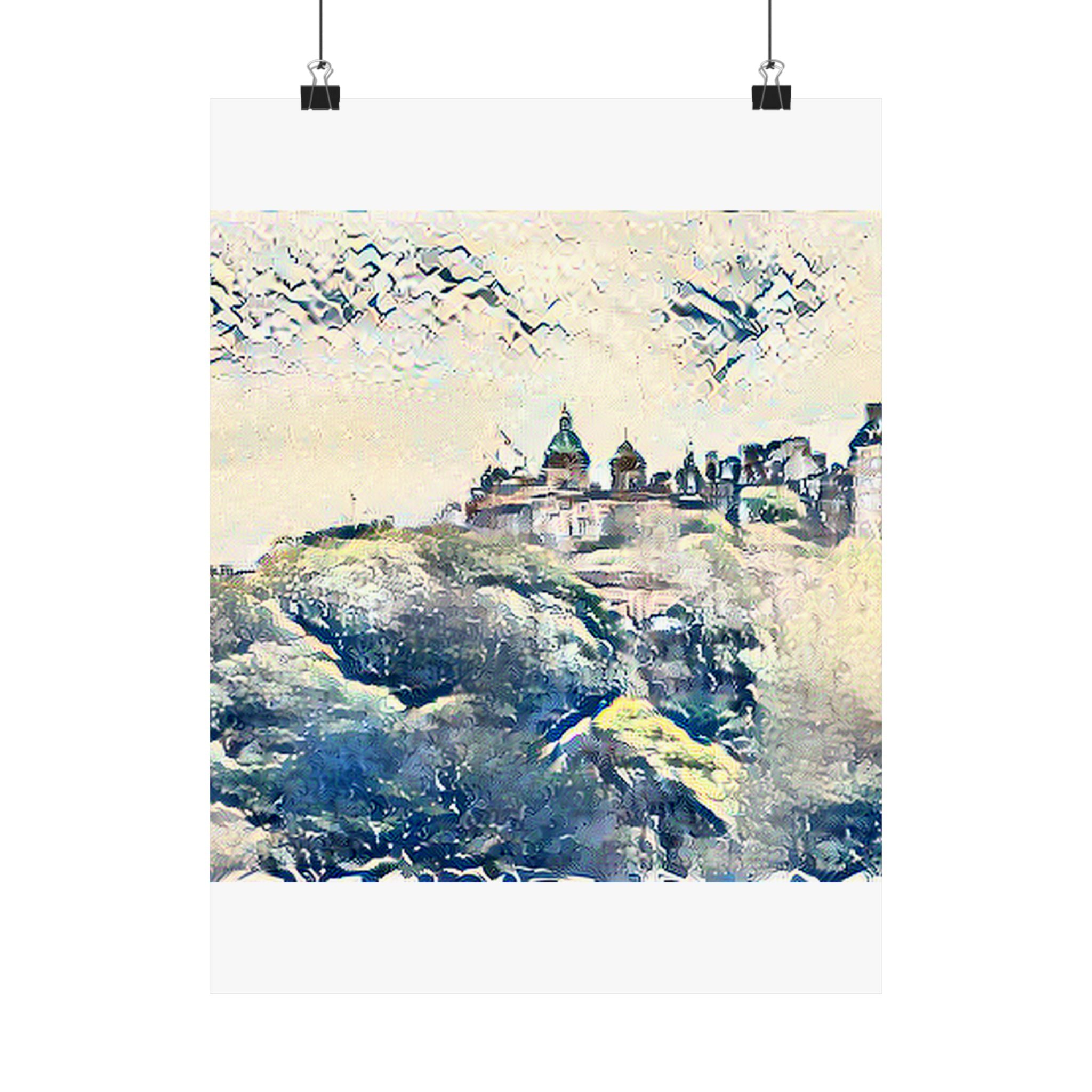 Edinburgh Old Town in The Great Wave off Kanagawa Style | Katsushika Hokusai Inspired Art