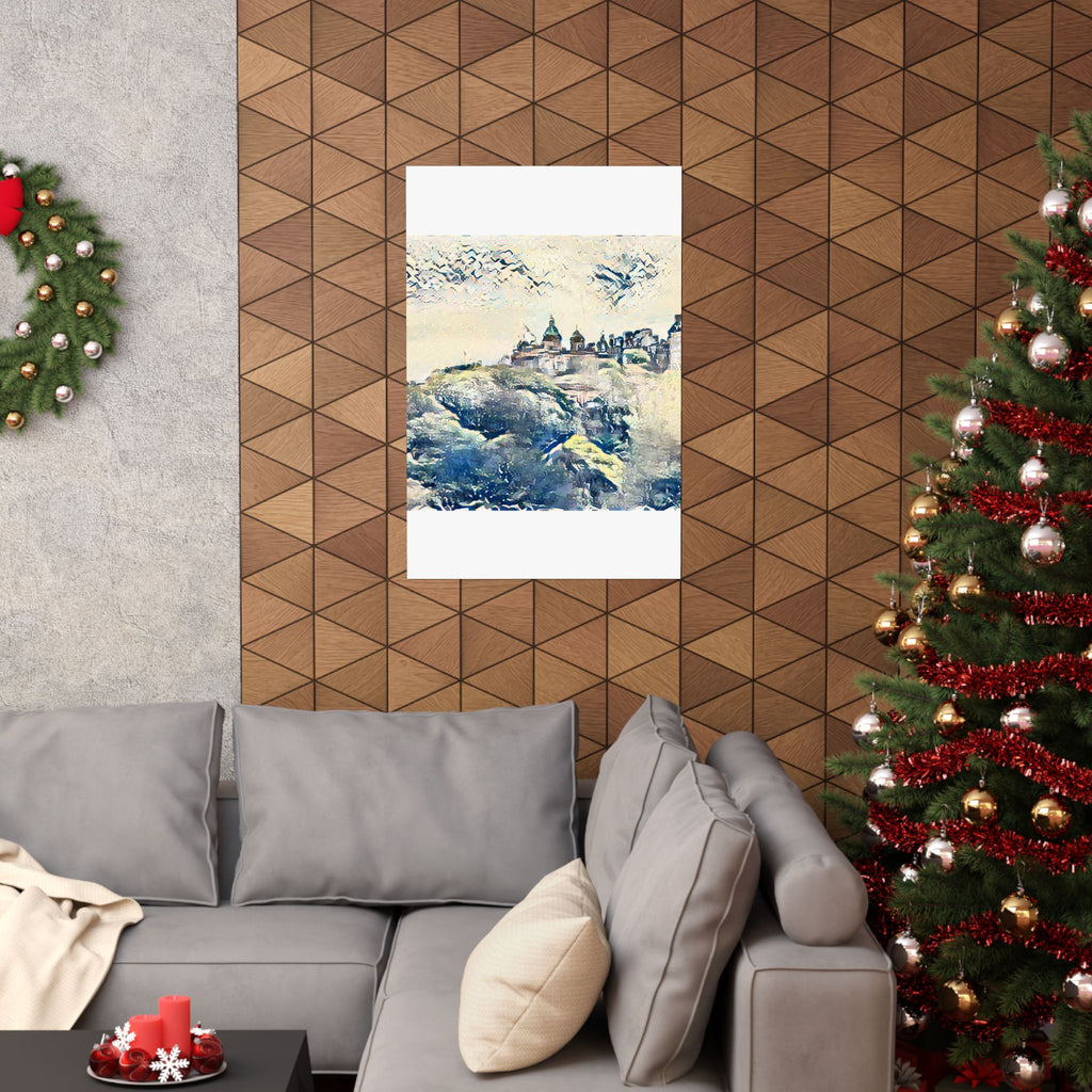 Edinburgh Old Town in The Great Wave off Kanagawa Style | Katsushika Hokusai Inspired Art