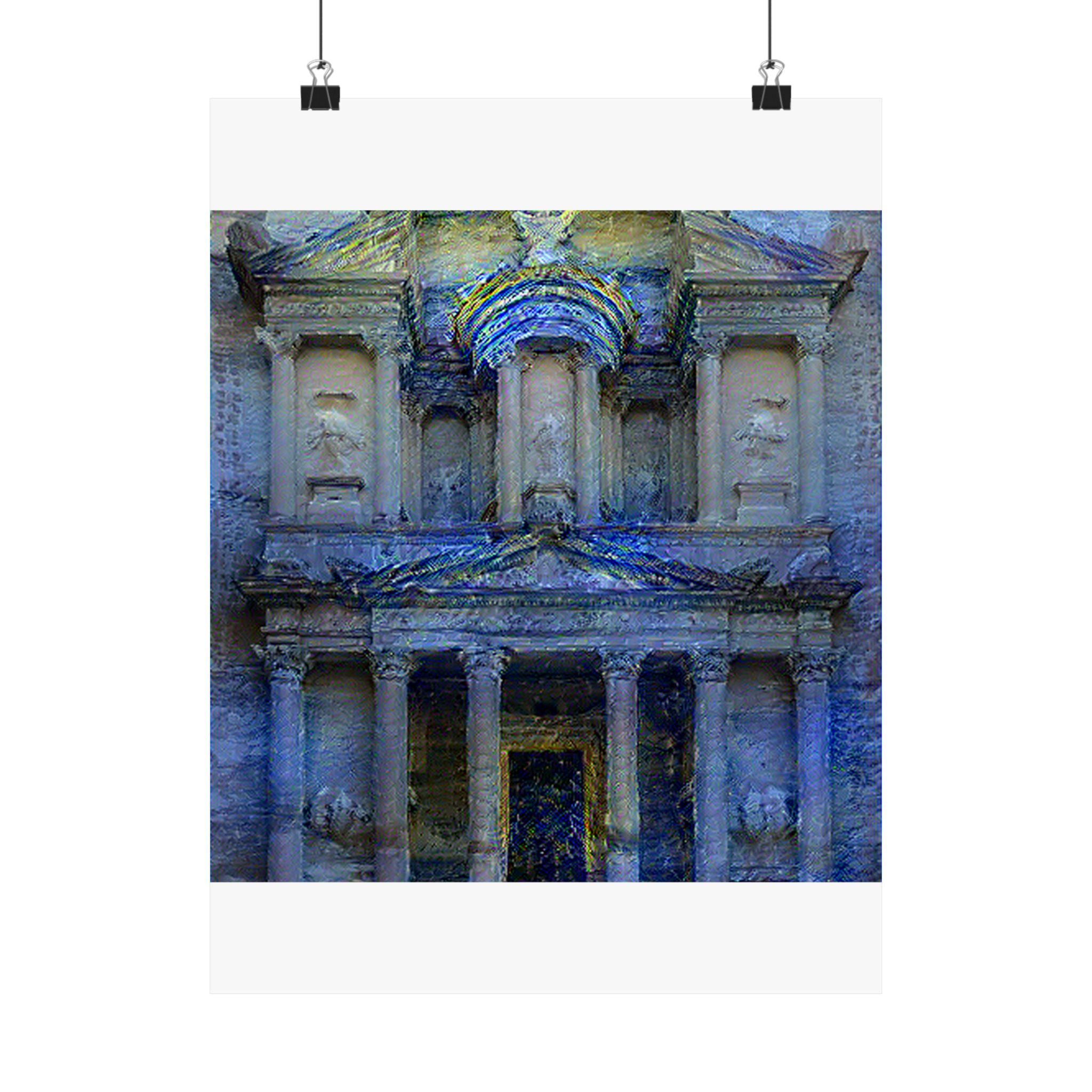 Petra in Starry Night Style - Poster Print
