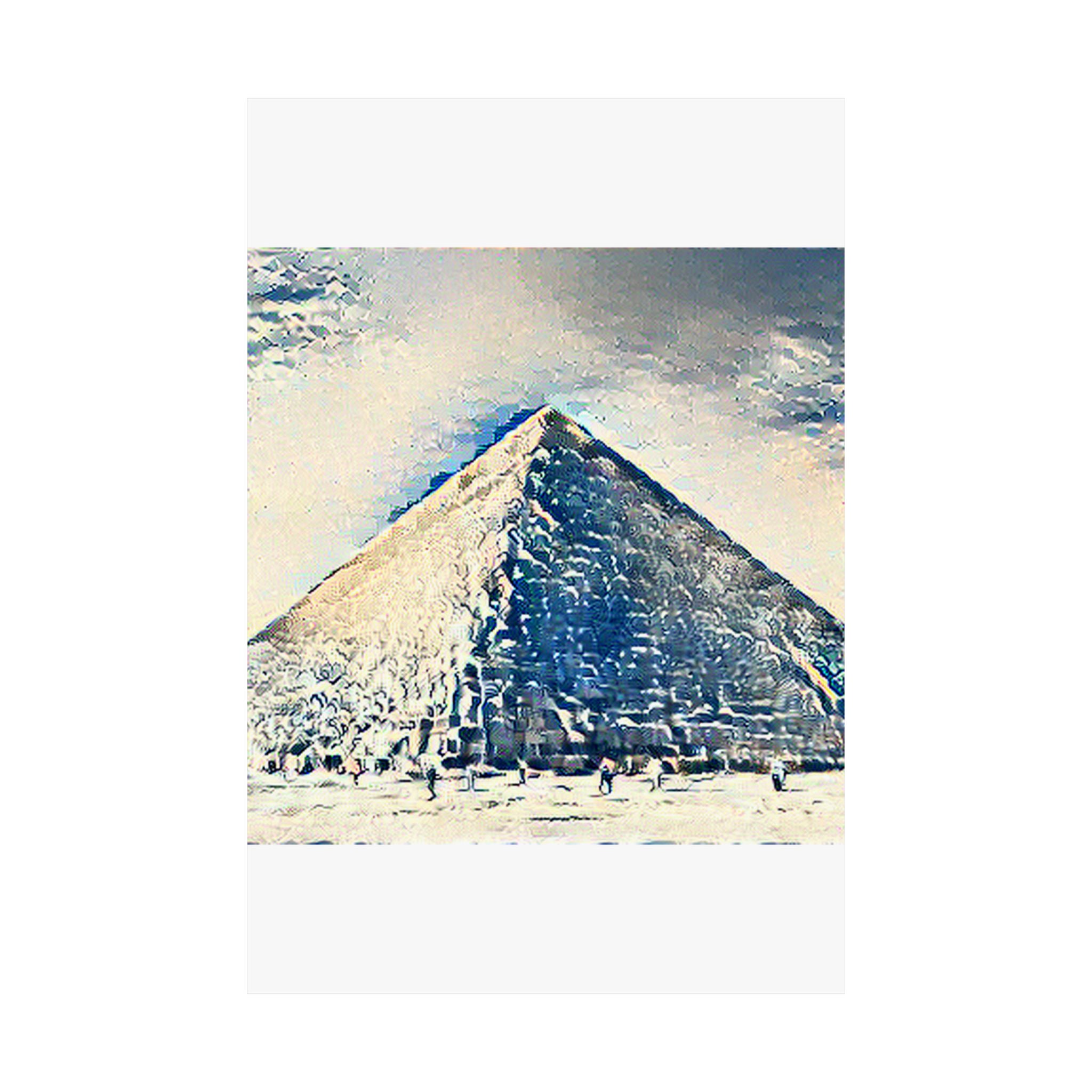 Pyramids Giza in Great Wave Style - Poster Print