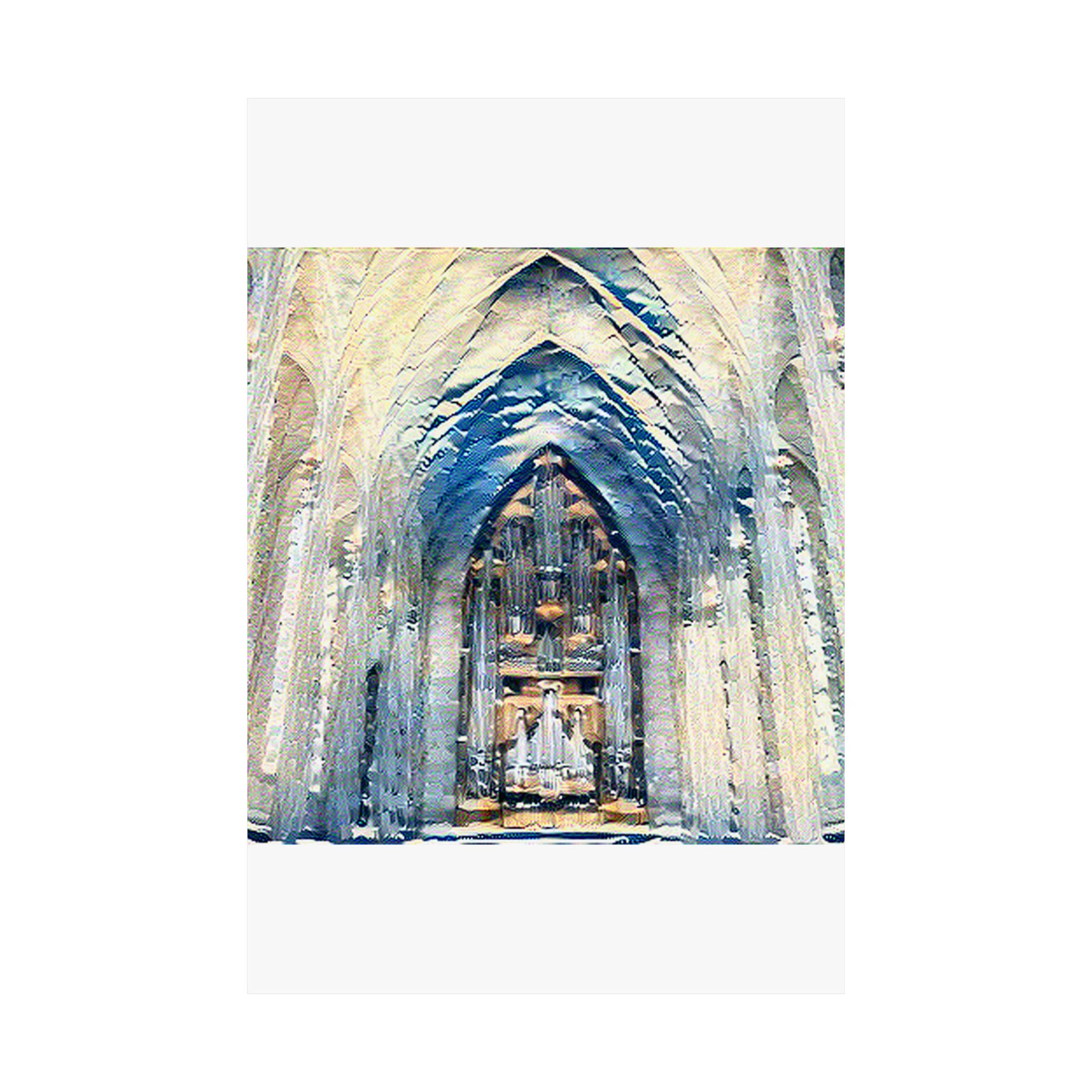 Hallgrimskirkja in The Great Wave off Kanagawa Style | Katsushika Hokusai Inspired Art