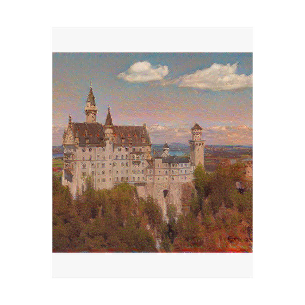 Neuschwanstein Castle in The Scream Style | Edvard Munch Inspired Art