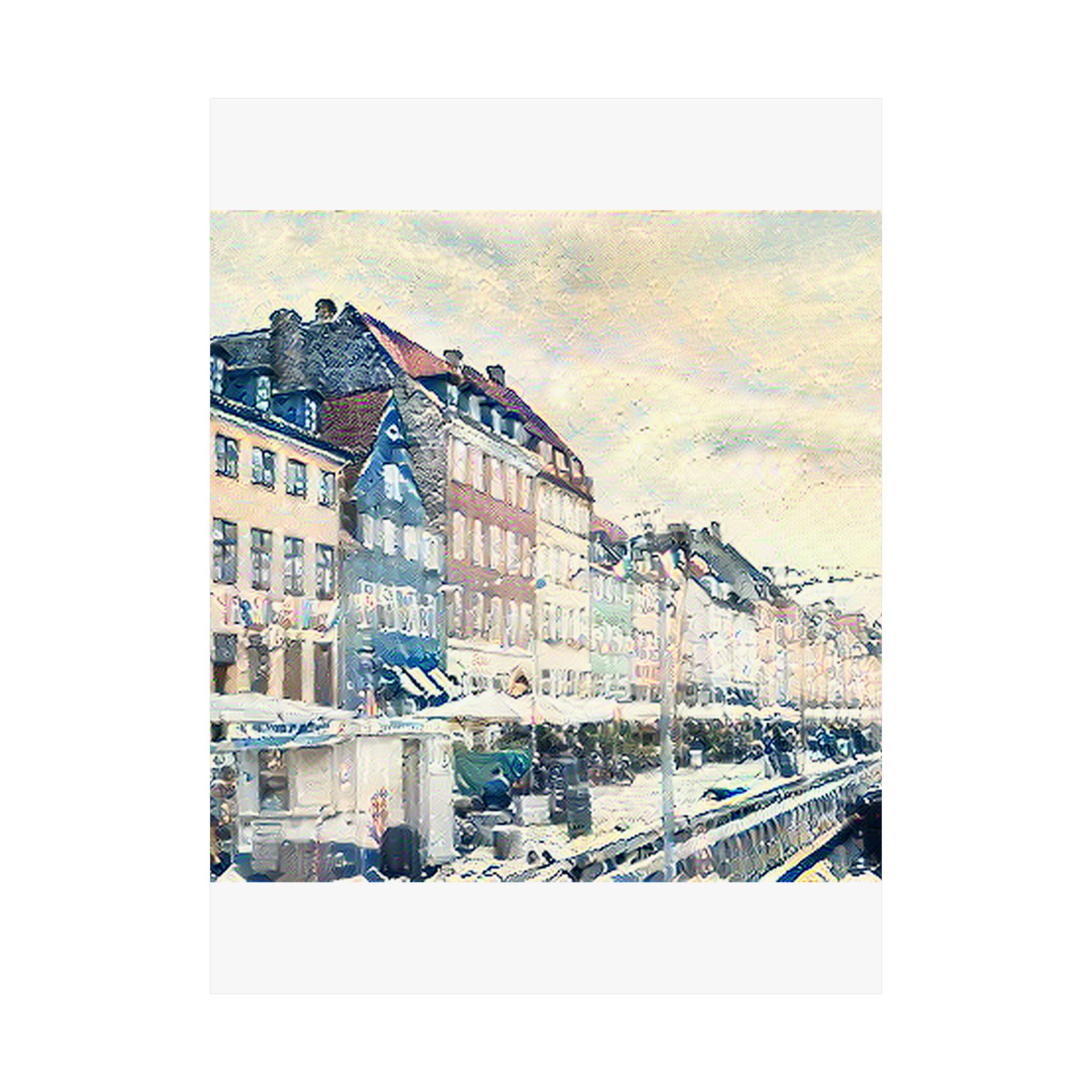 Nyhavn in The Great Wave off Kanagawa Style | Katsushika Hokusai Inspired Art